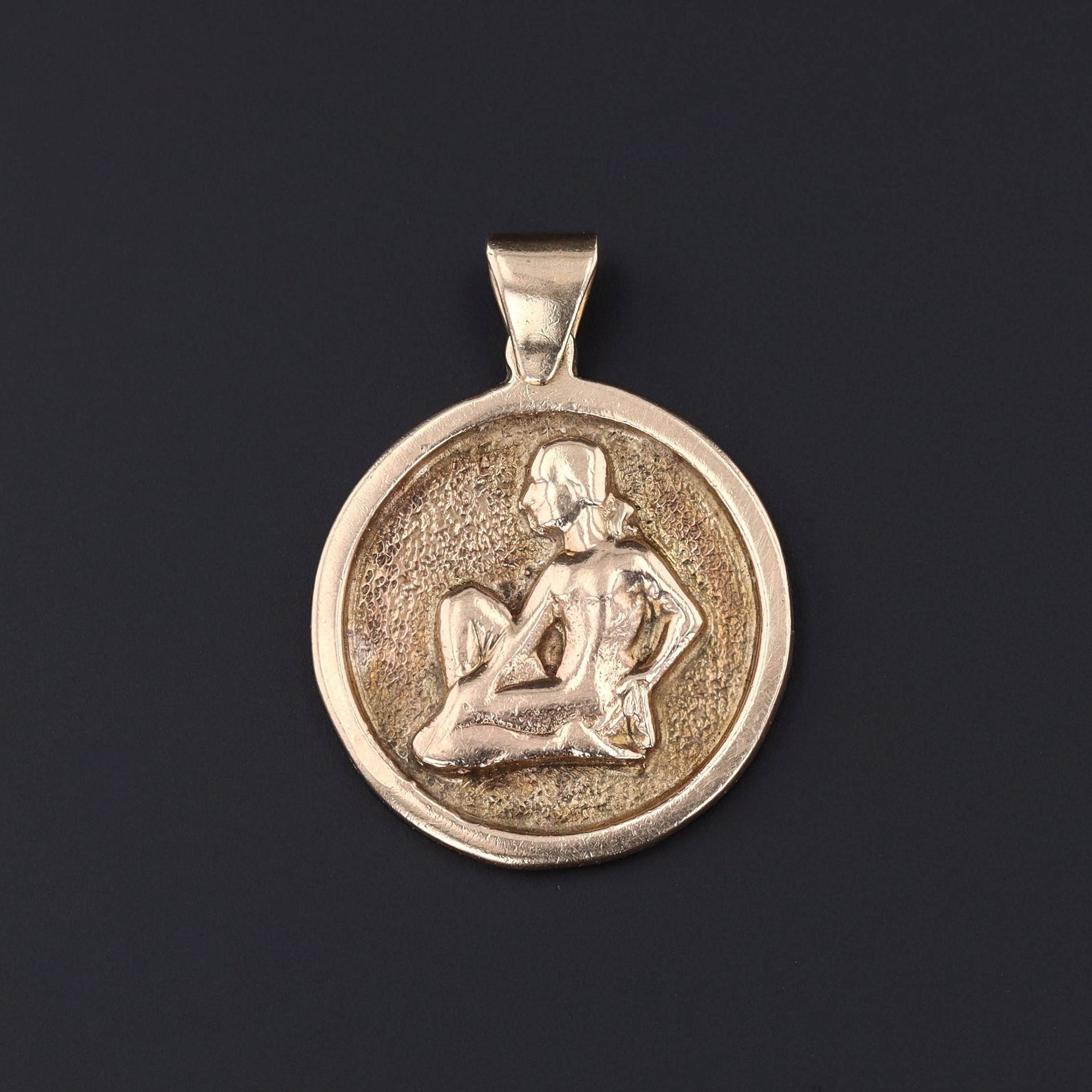 Vintage Virgo Pendant of 10k Gold