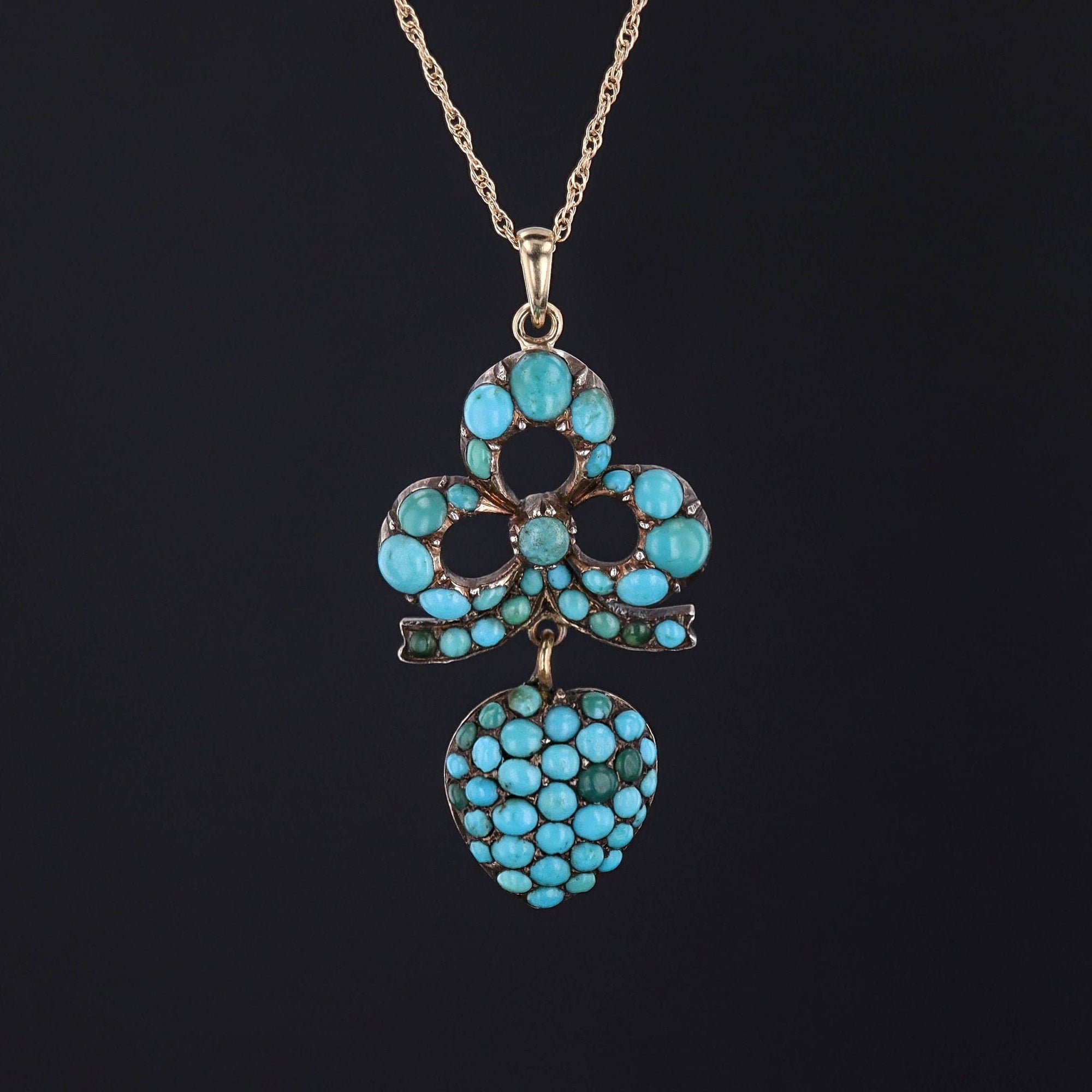 Antique Turquoise Heart Pendant