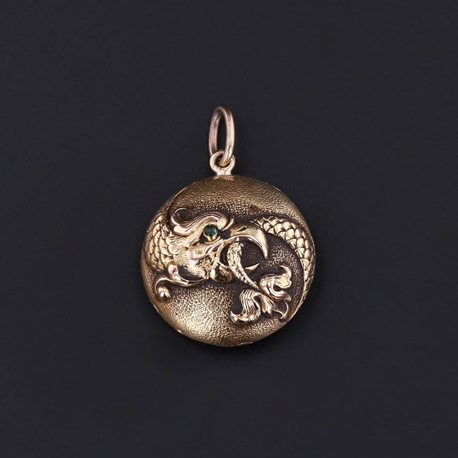 Antique Basilisk Conversion Charm of 14k Gold