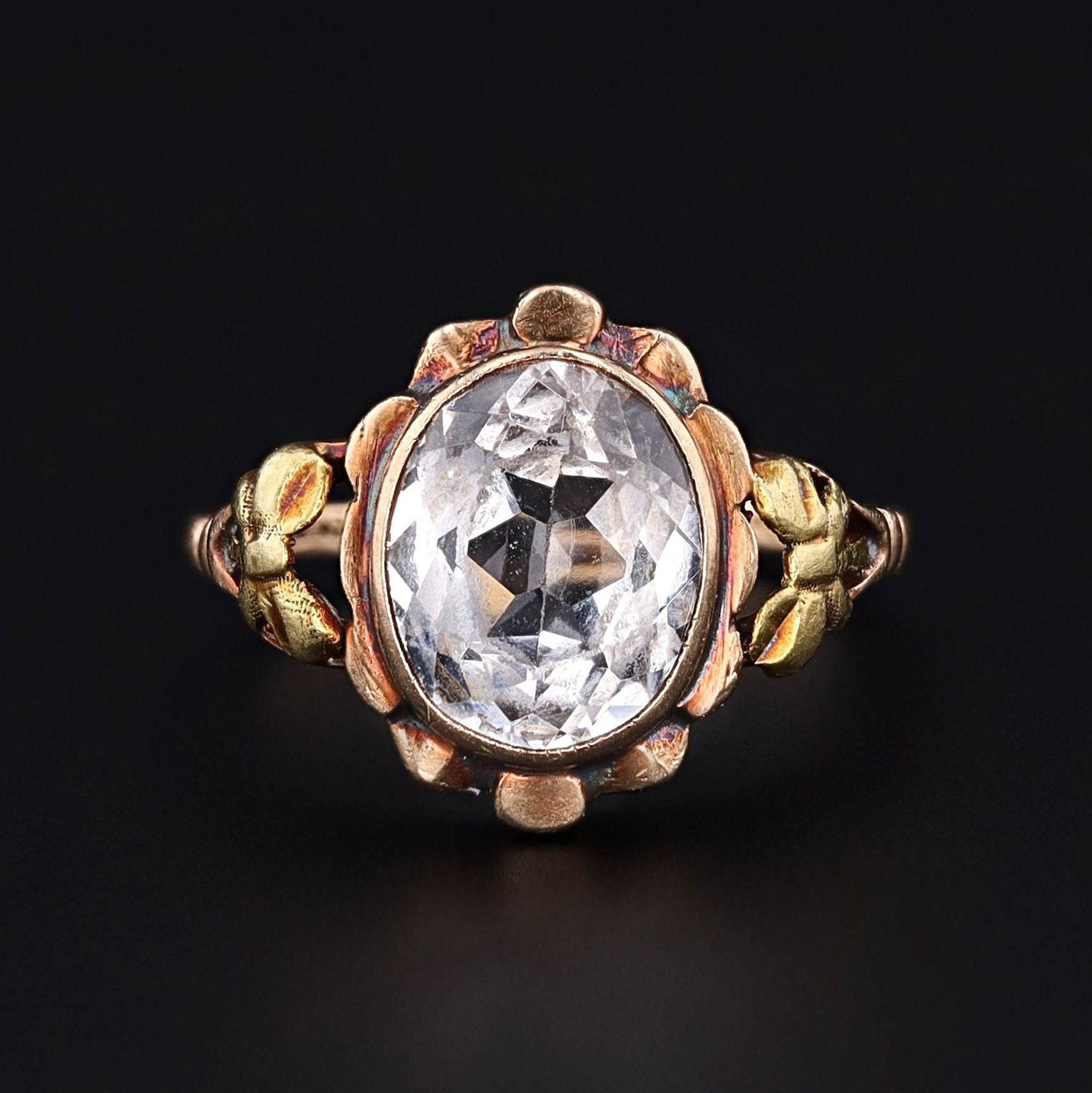 Vintage Synthetic Spinel Ring of 10k Gold