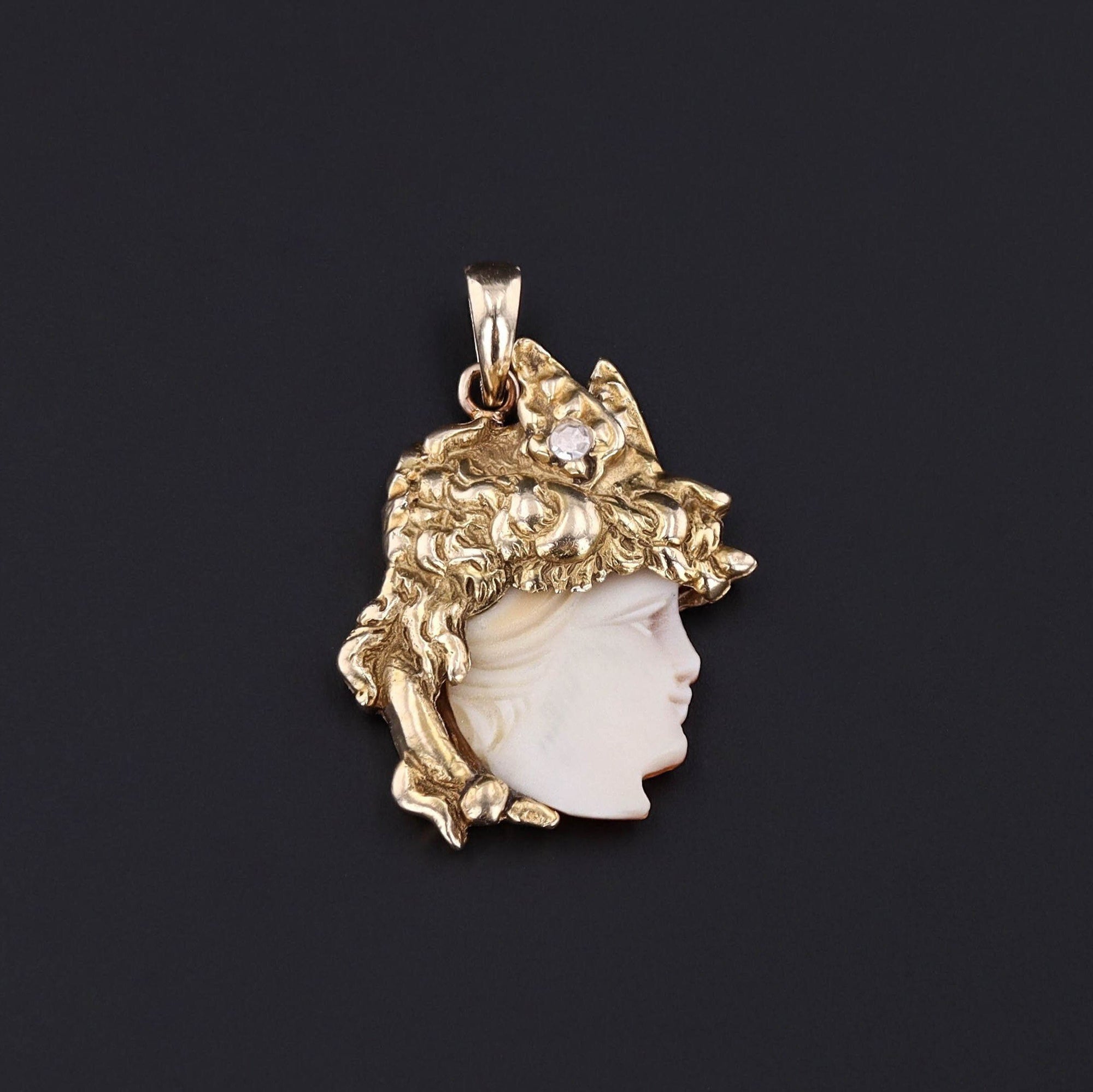 Antique Cameo Conversion Pendant of 14k Gold