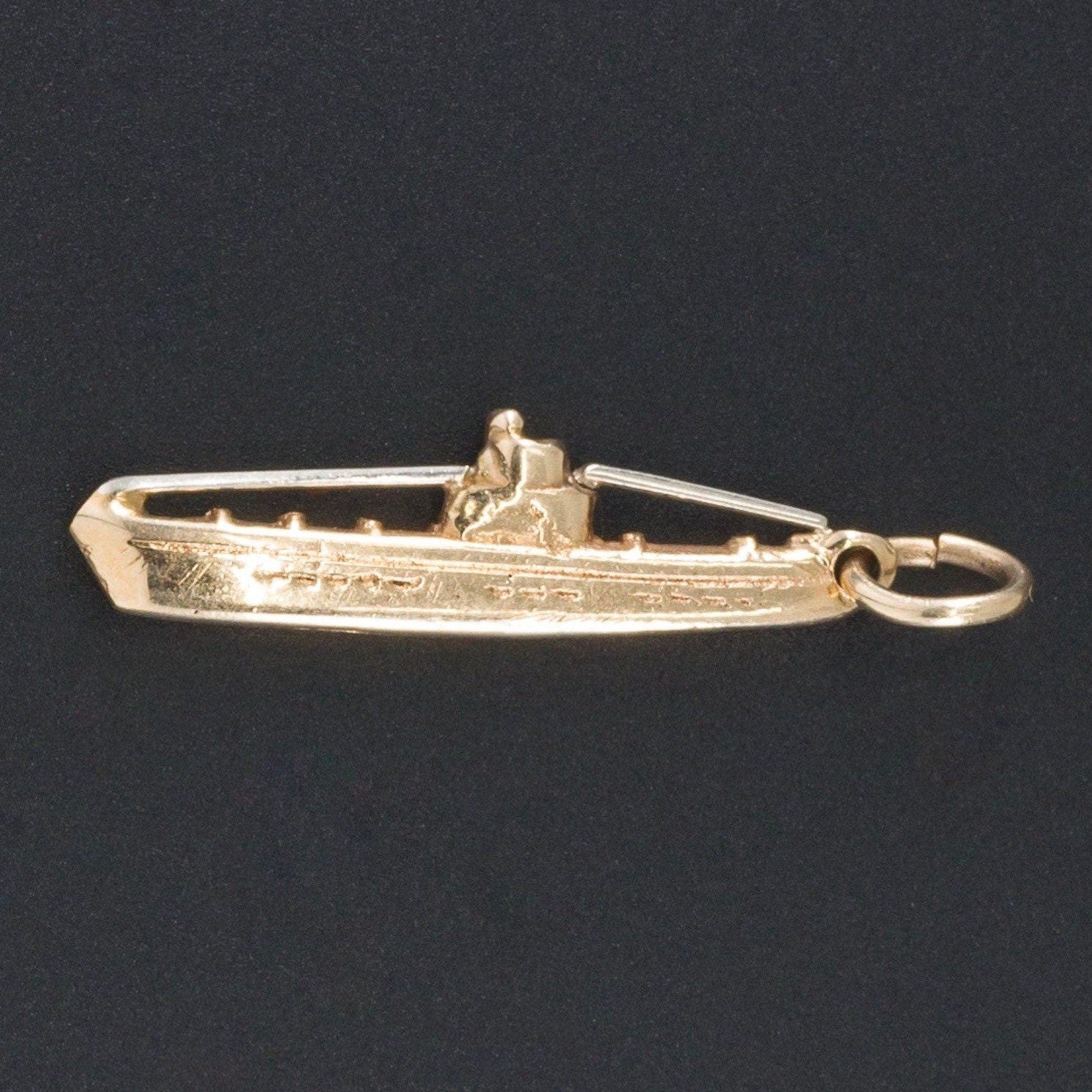 Vintage Ship Pendant of 14k Gold