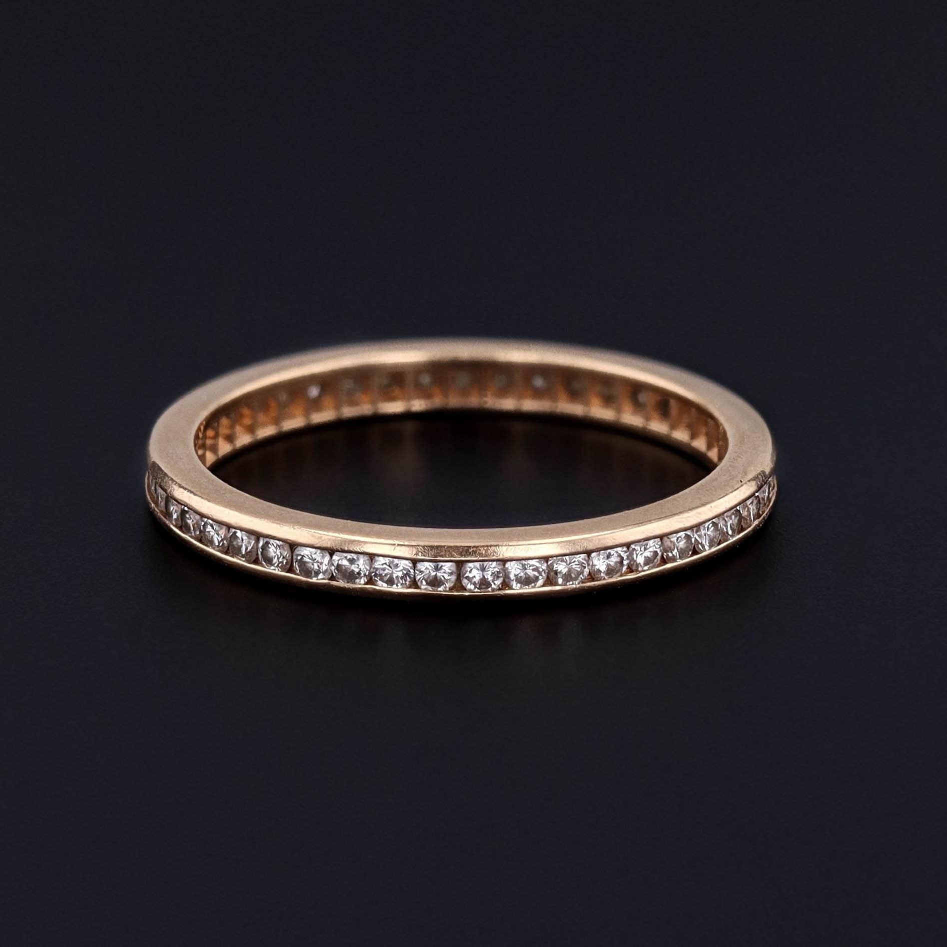 Vintage Diamond Eternity Band of 14k Gold