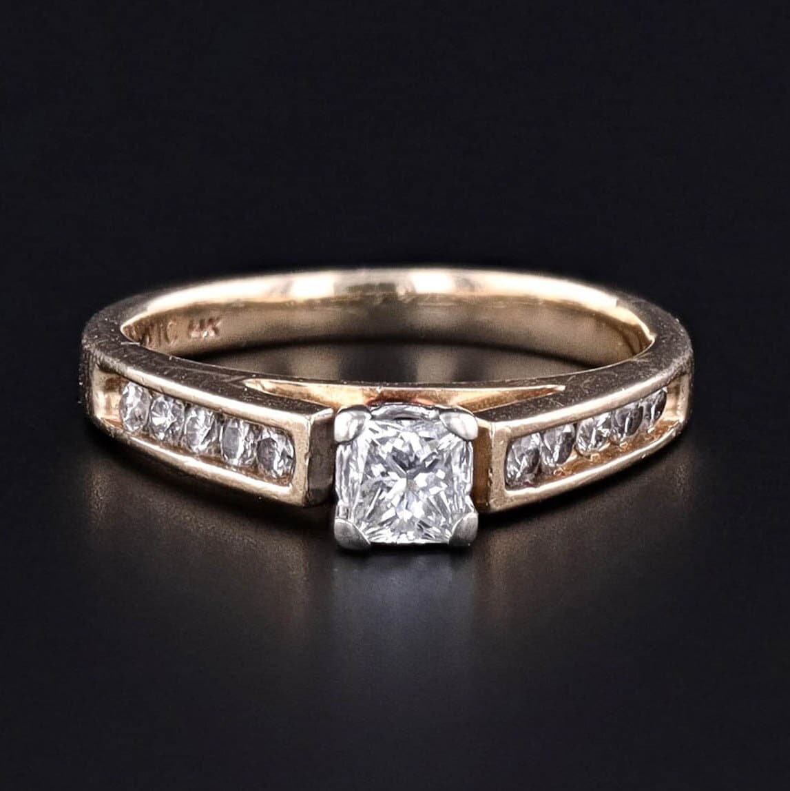 Vintage Diamond Engagement Ring of 14k Gold