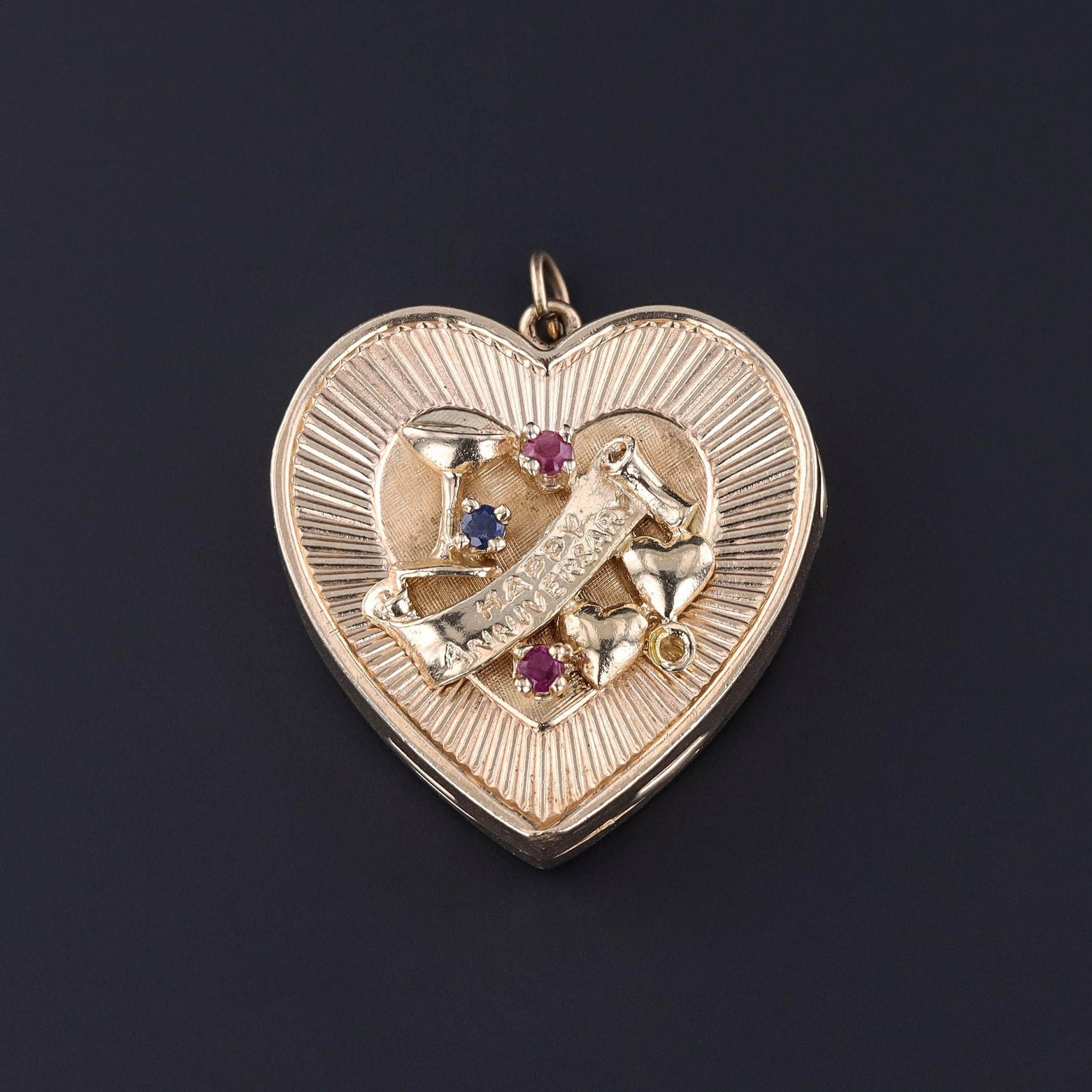 Vintage Anniversary Music Box Pendant of 14k Gold