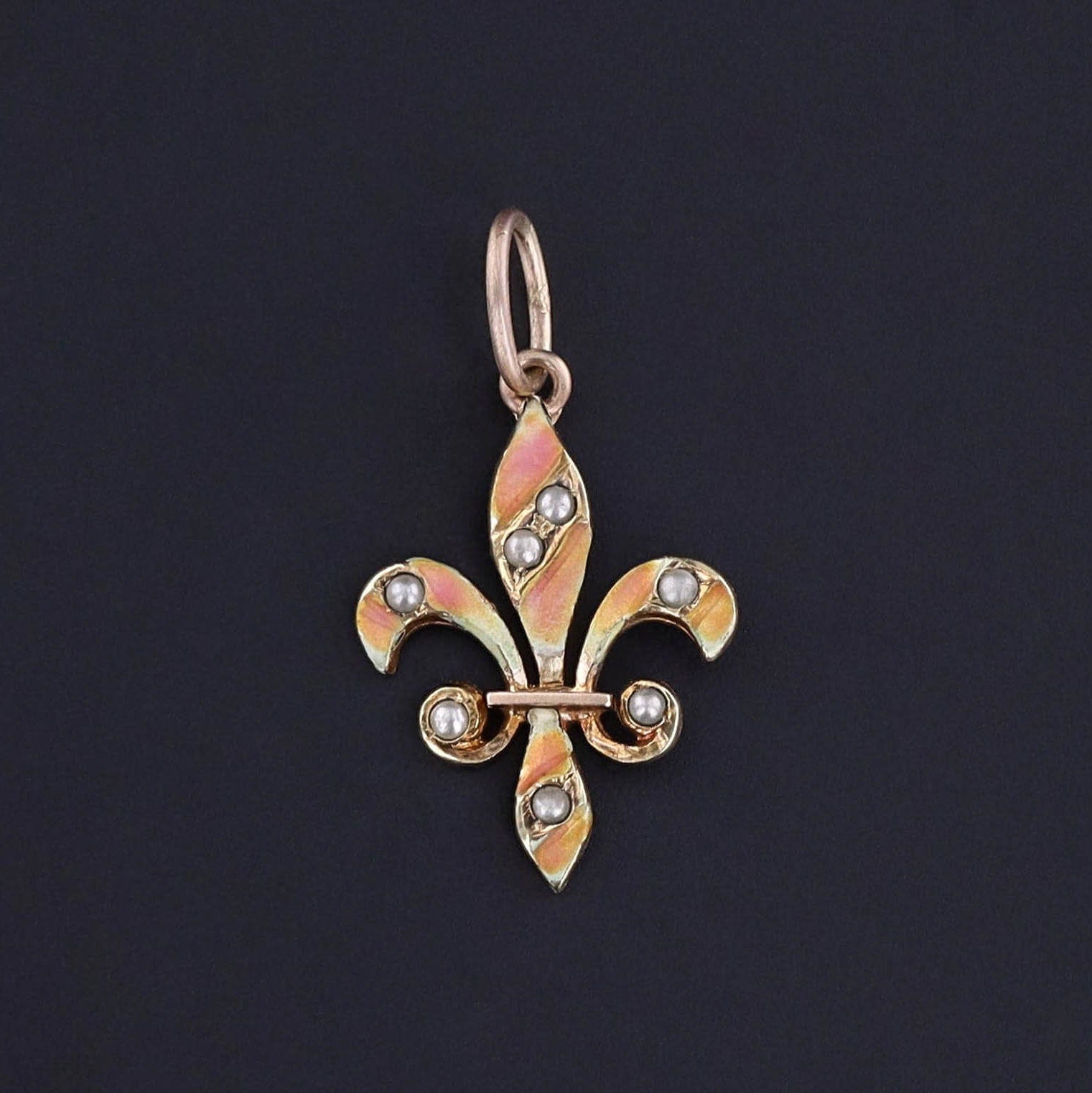 Antique Fleur de Lis Conversion Charm of 9ct Gold