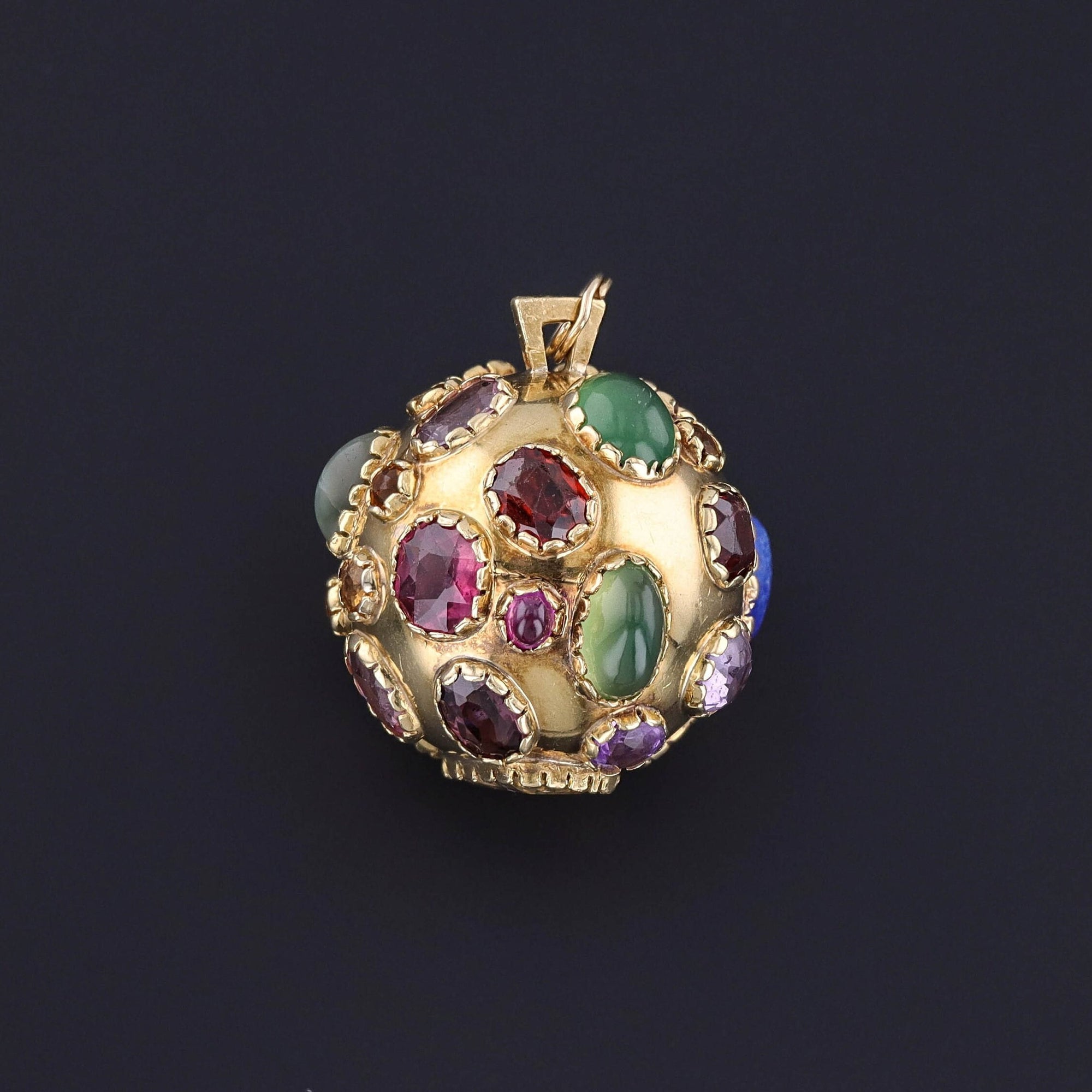 Vintage Gemstone Sputnik Pendant of 18k Gold