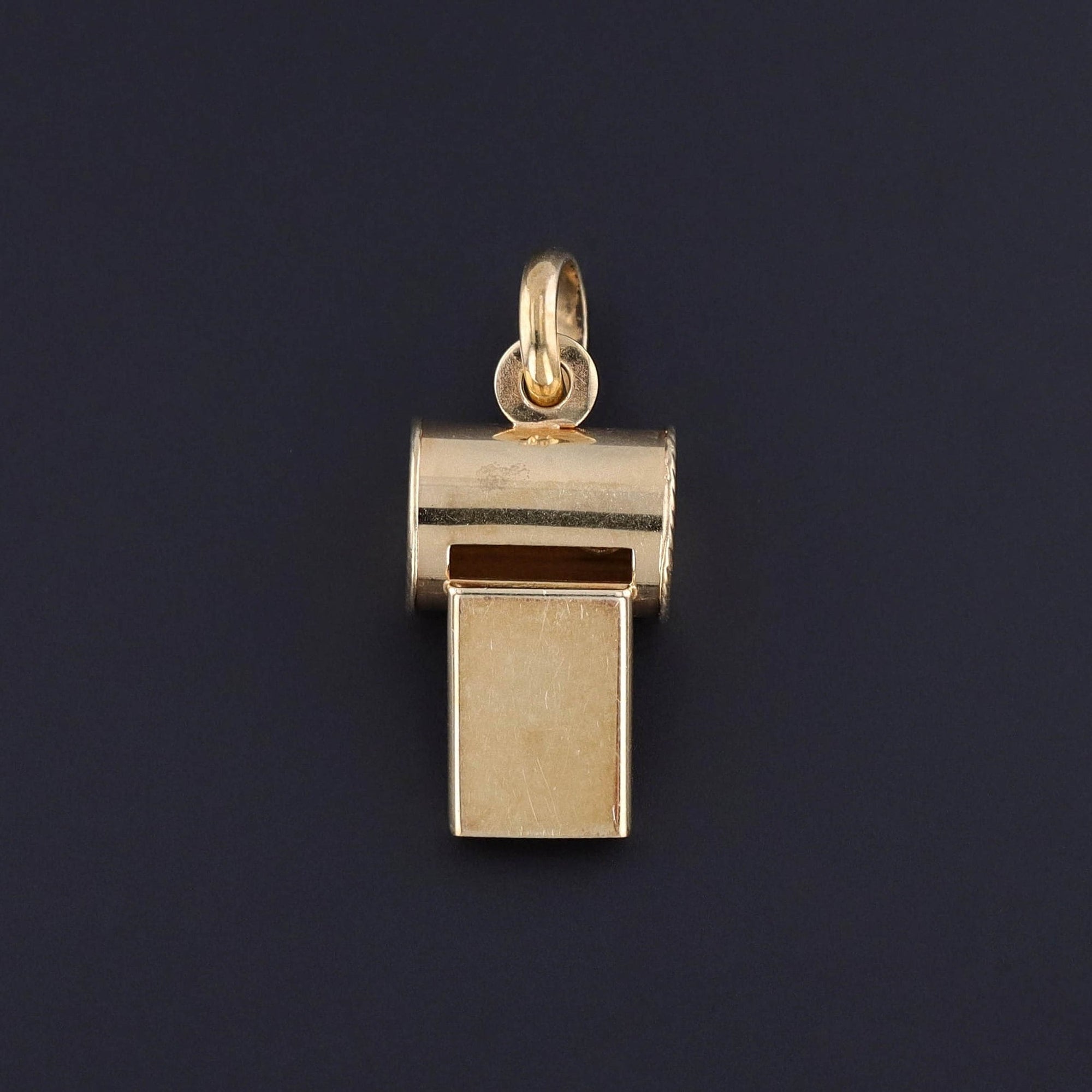 Vintage Whistle Pendant of 14k Gold