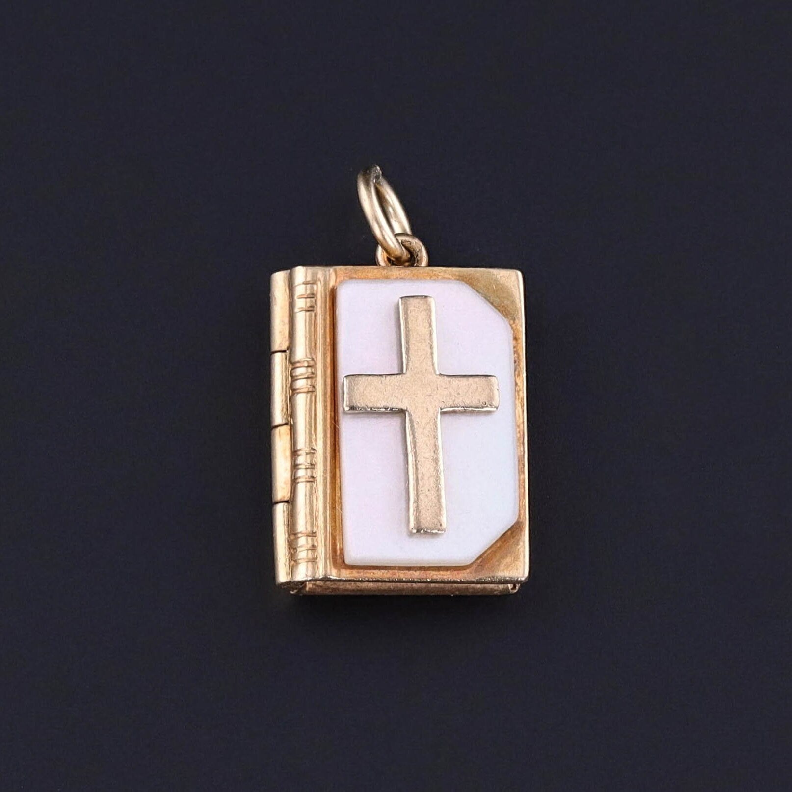 Vintage Bible Charm of 14k Gold