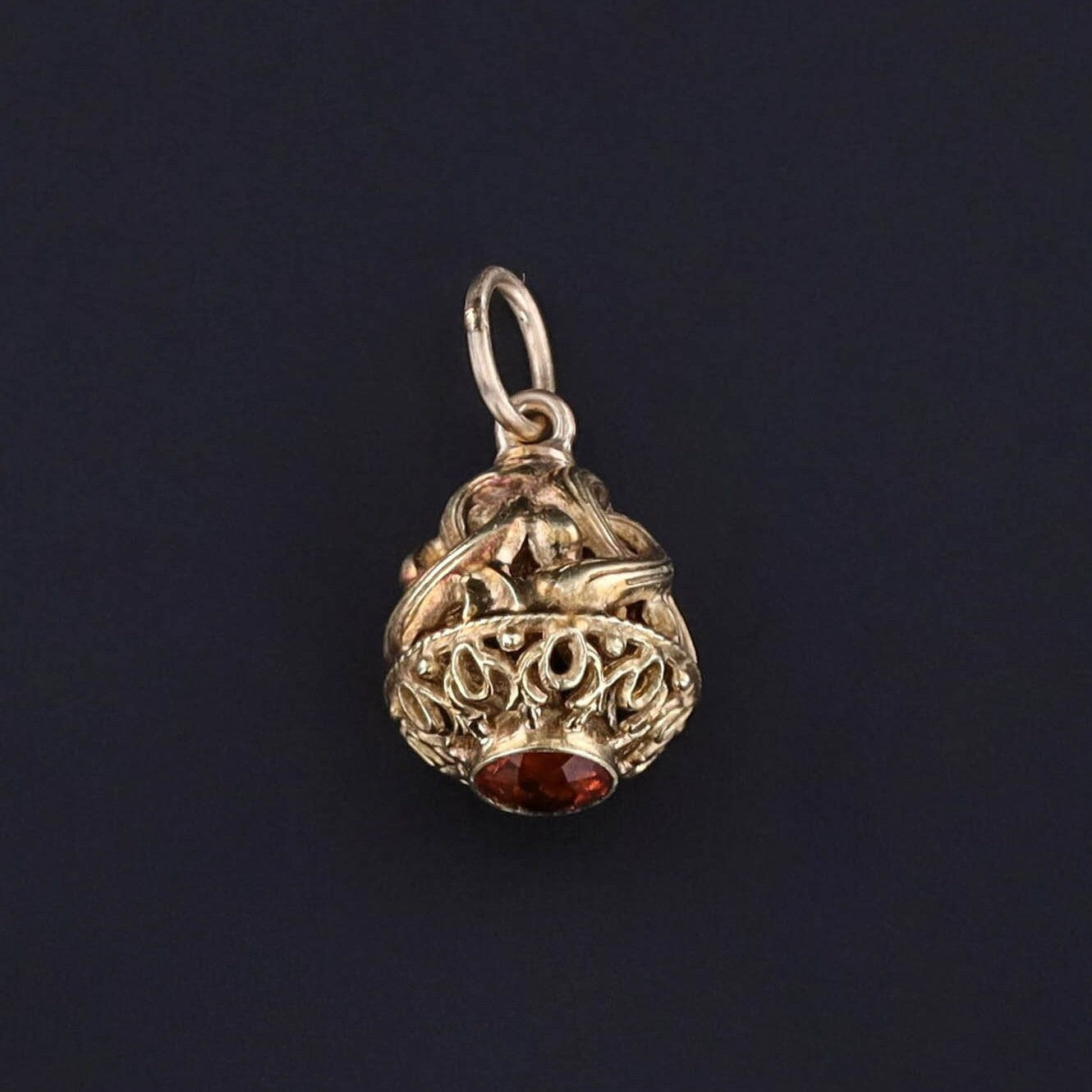 Antique Citrine Charm of 14k Gold