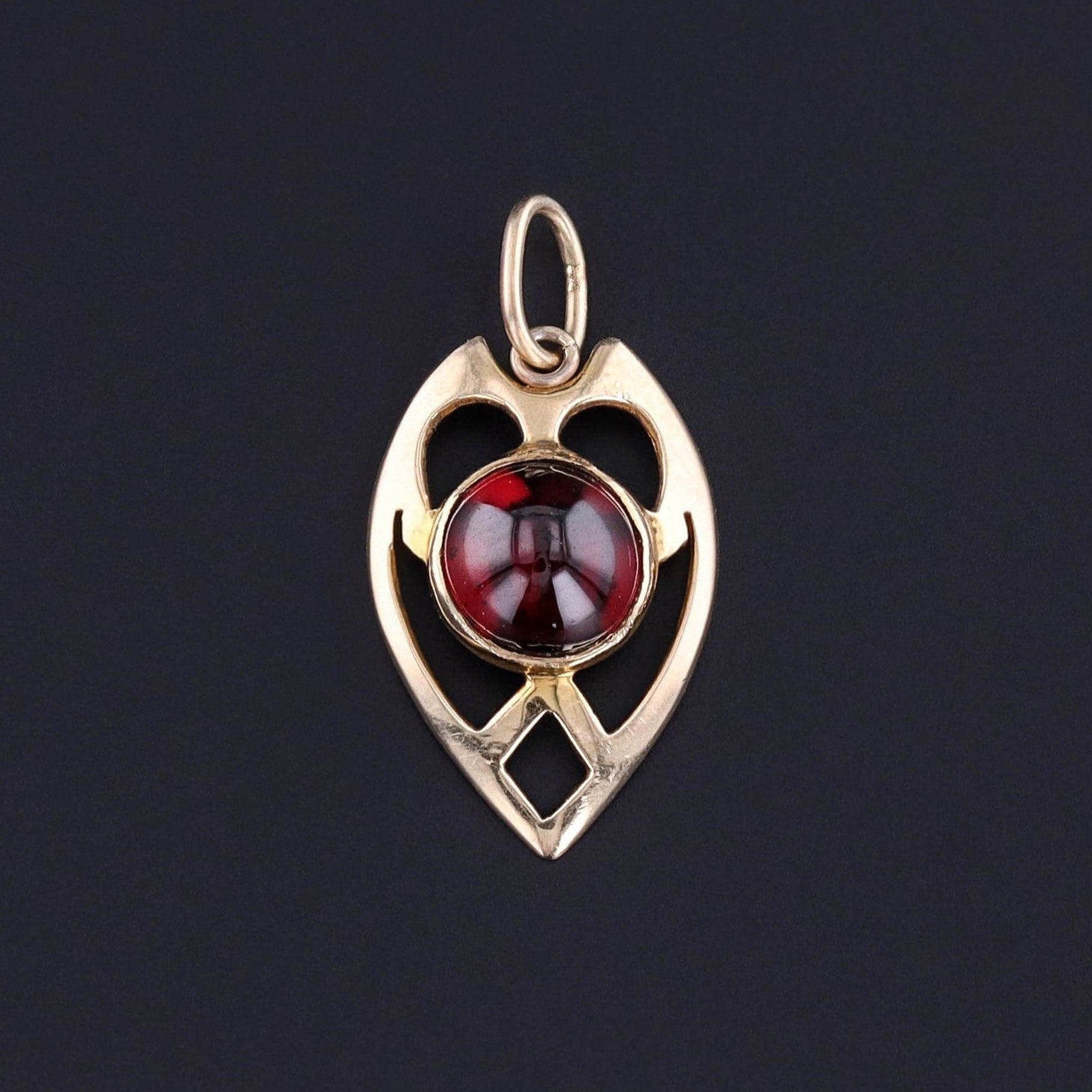 Antique Garnet Charm of 14k Gold