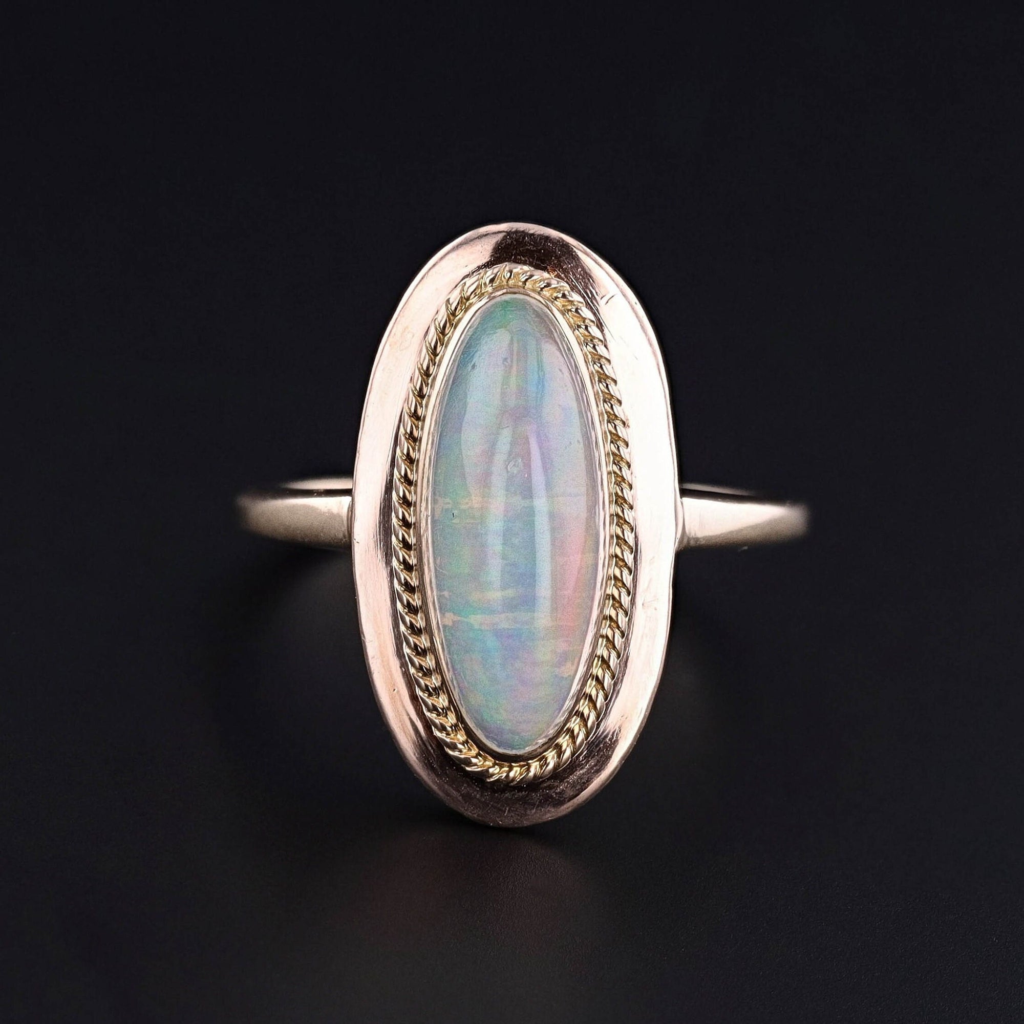 Vintage Crystal Opal Ring of 14k Gold