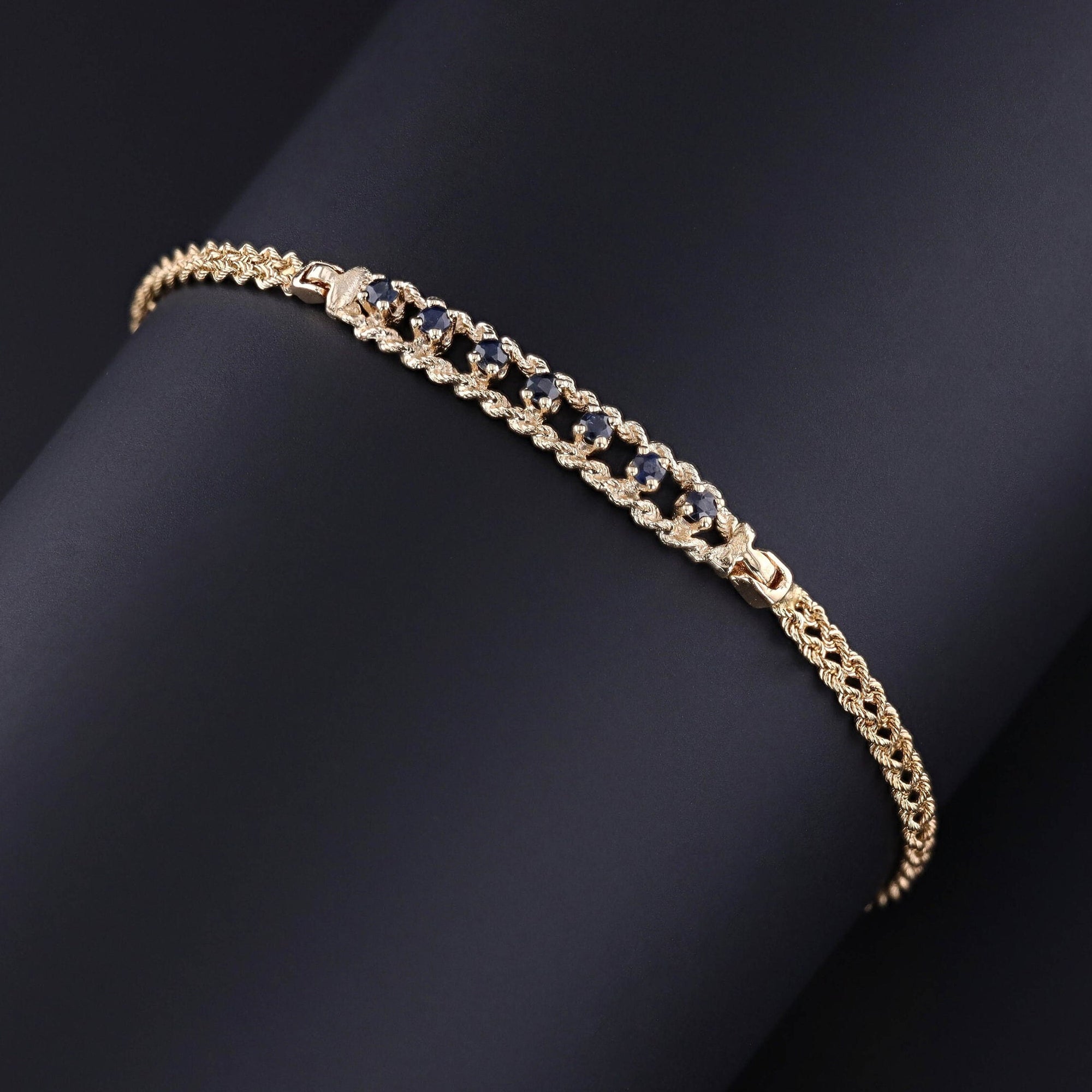 Vintage Sapphire Bracelet of 14k Gold