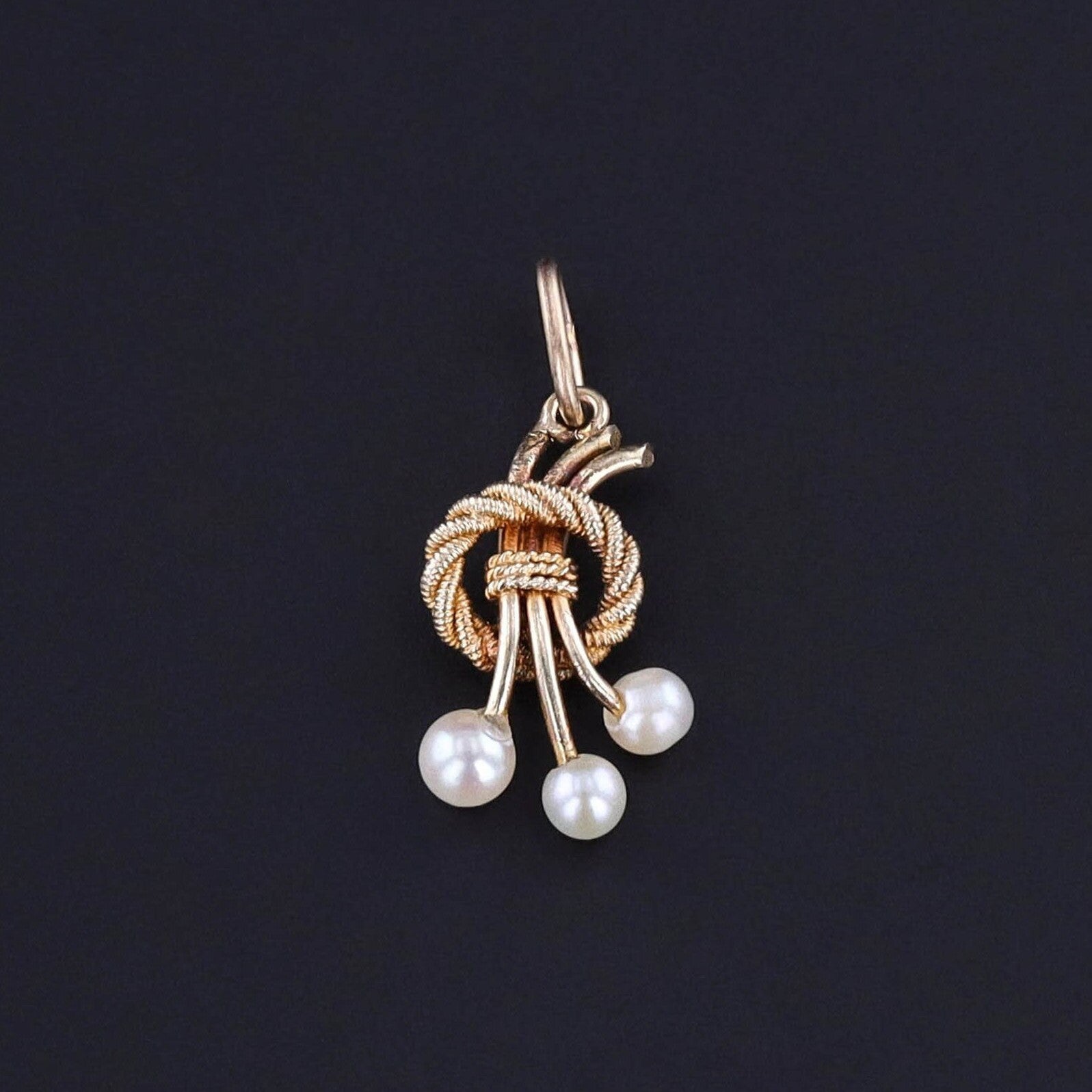 Antique Pearl Charm of 14k Gold