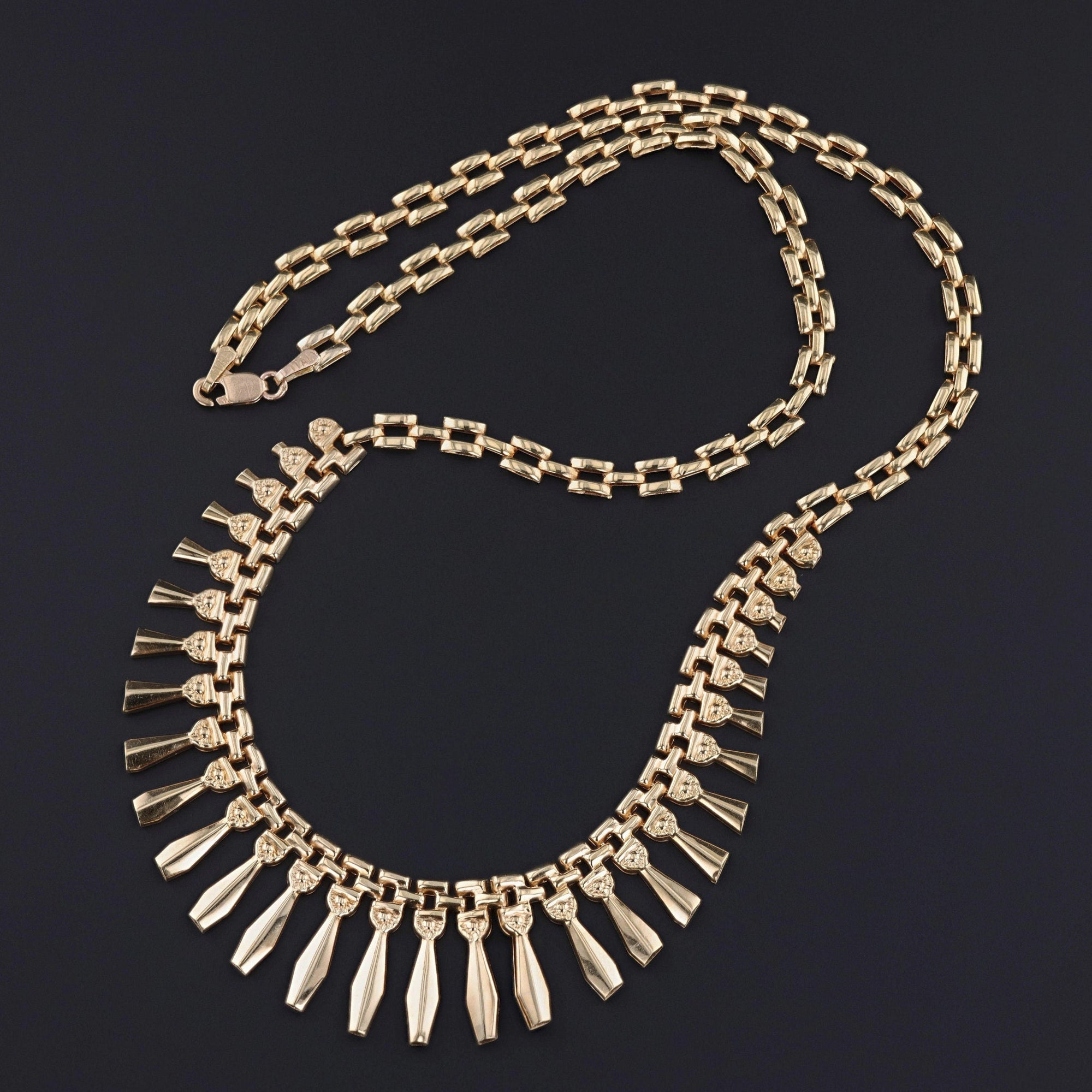 Vintage Fringe Necklace of 14k Gold