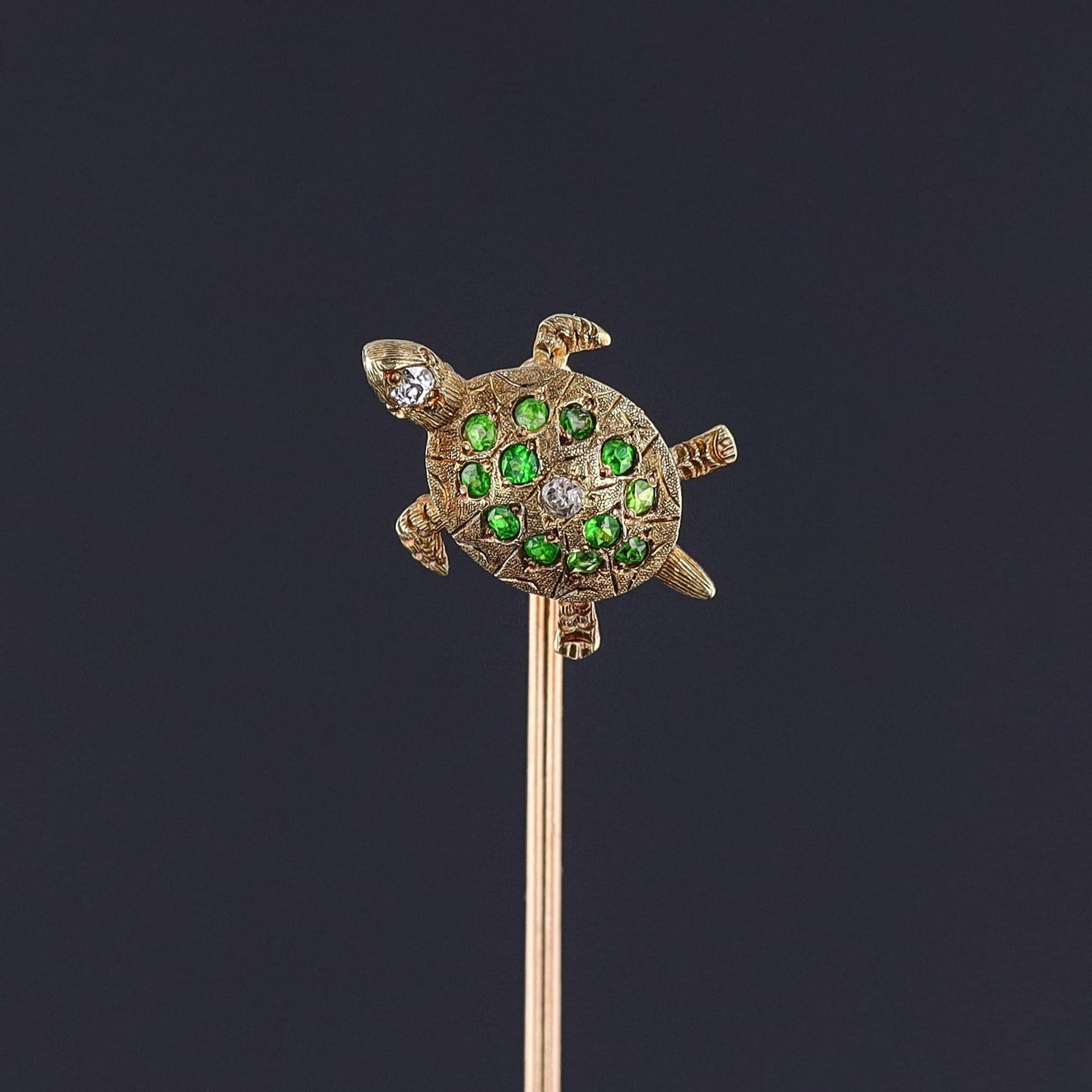 Antique Turtle Stickpin of 14k Gold