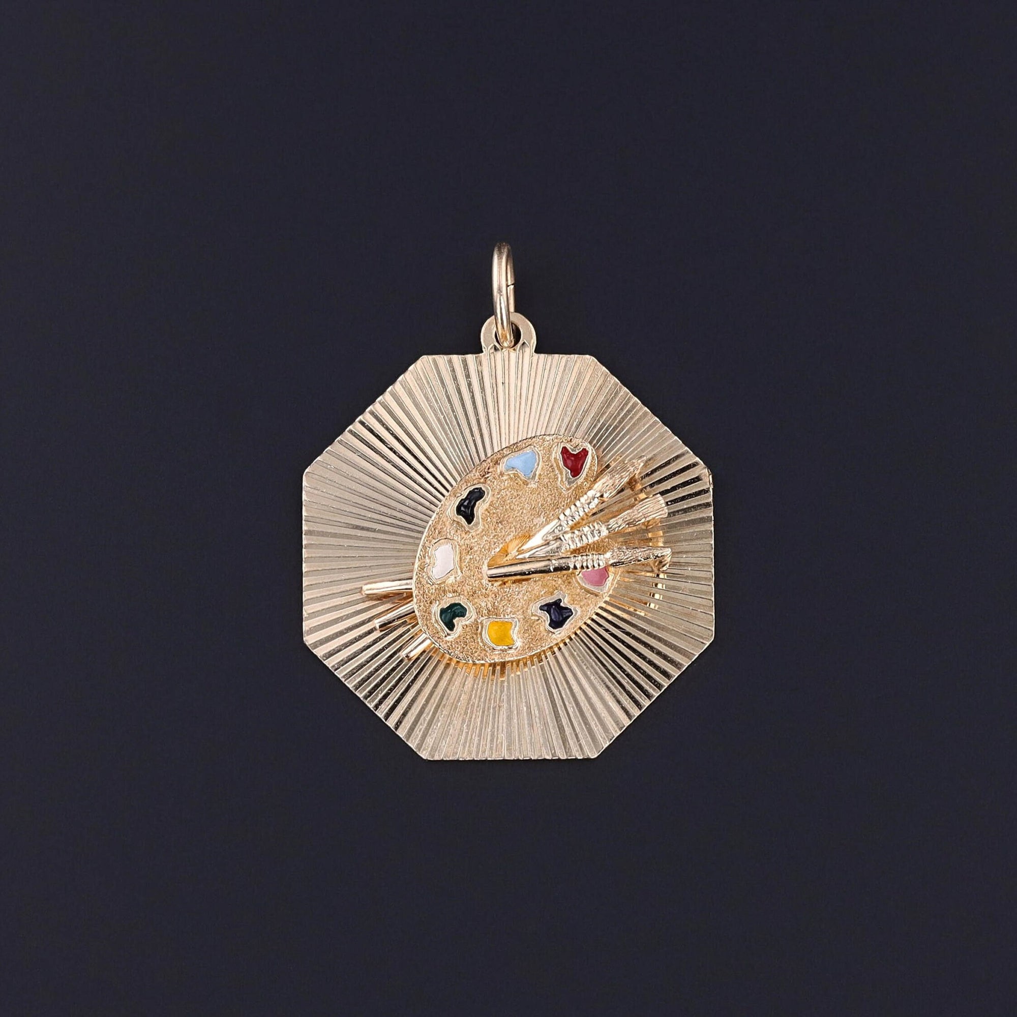 Vintage Palette Pendant of 14k Gold by Dankner