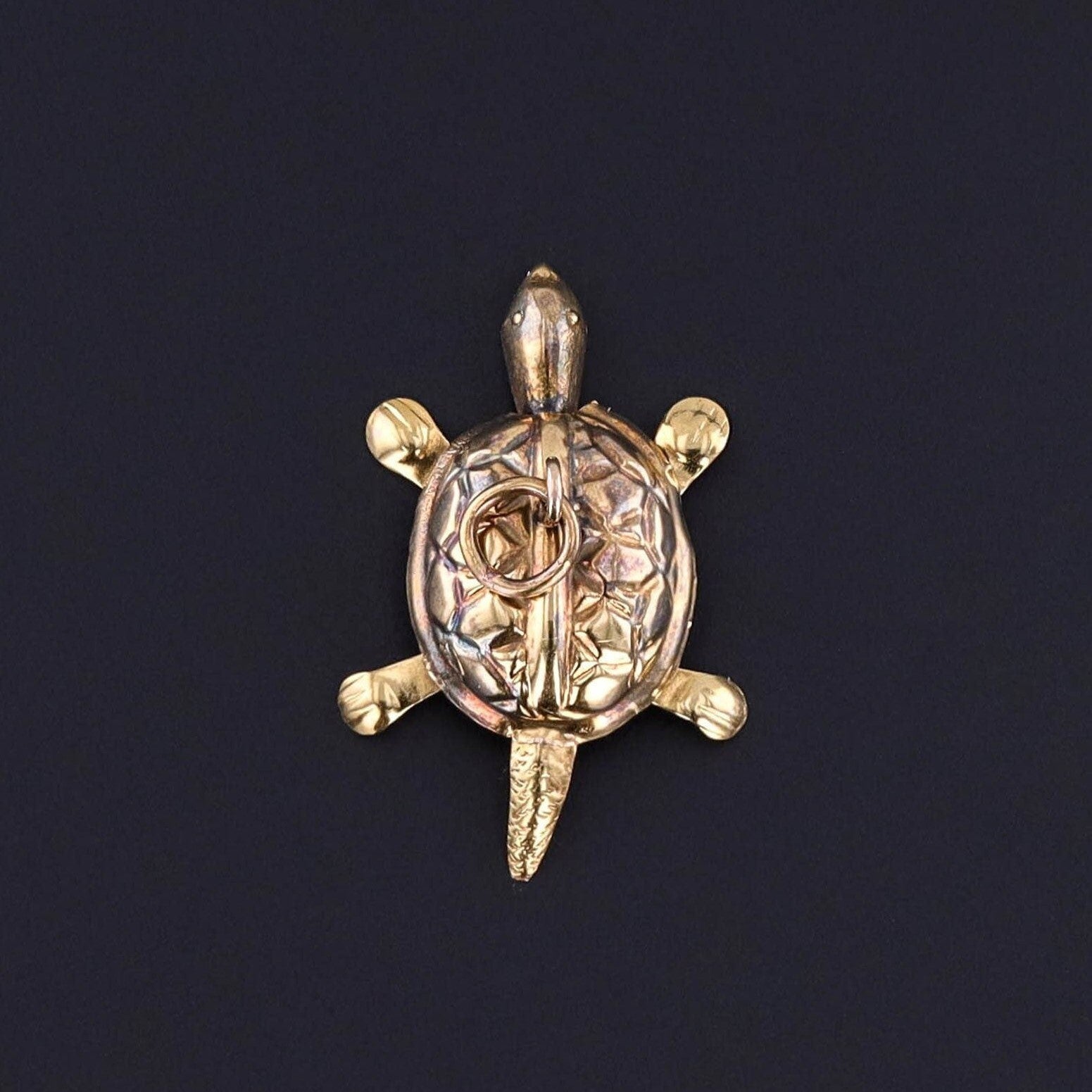 Vintage Moveable Turtle Charm of 10k Gold