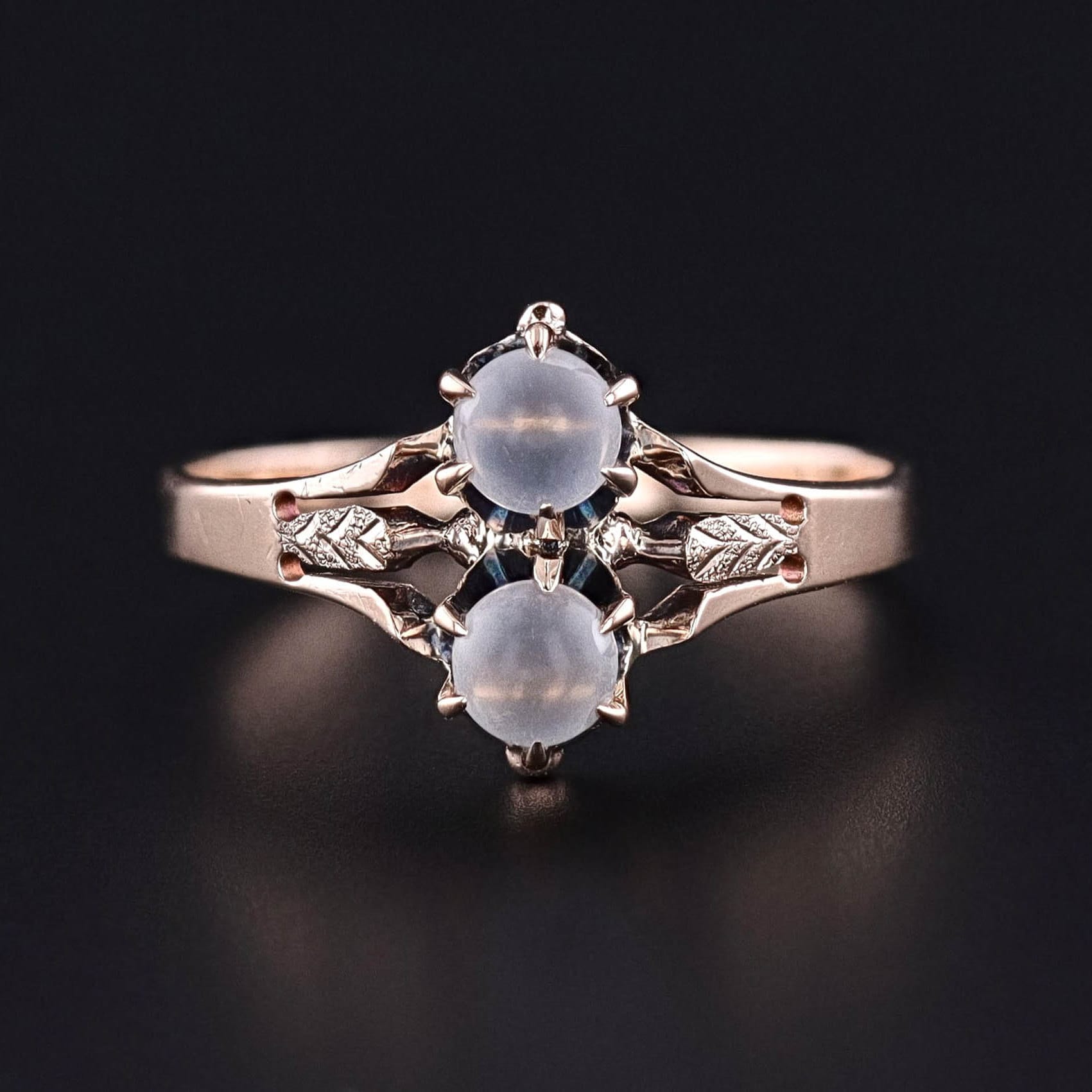 Antique Moonstone Ball Ring of 10k Gold