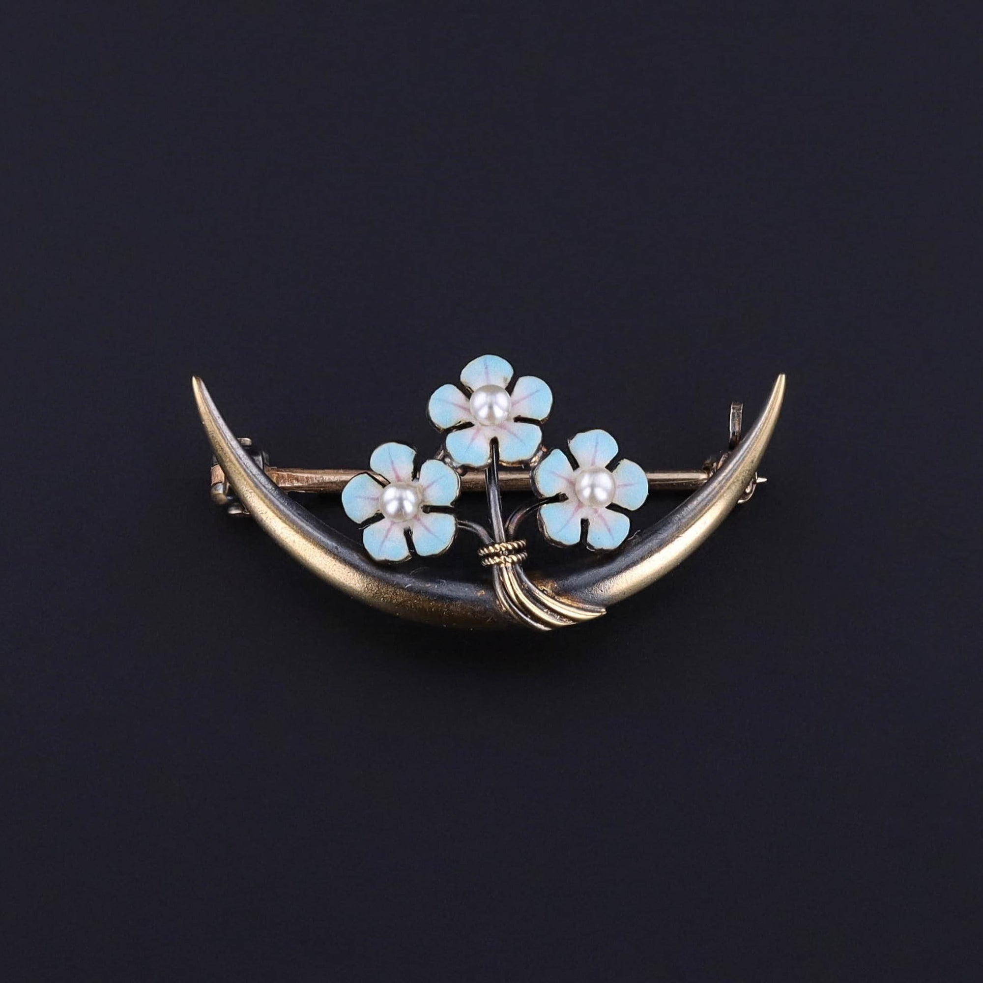 Antique Honeymoon Pin of 14k Gold