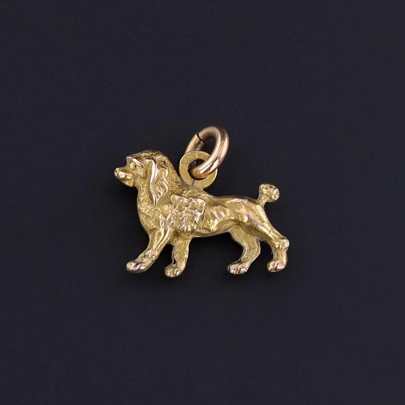 A 10k gold vintage poodle dog charm. This charm dates to the early 1900s. It is in very good condition. Perfect for any charm collector or vintage jewelry lover.