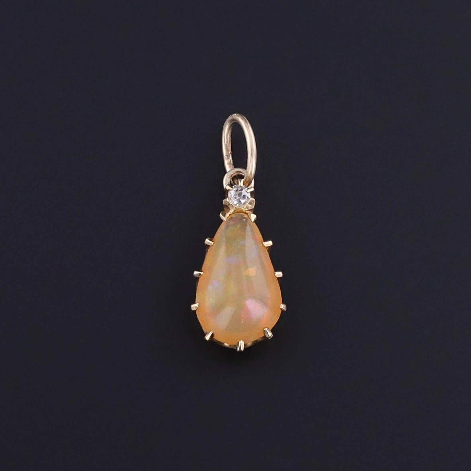 Antique Mexican Fire Opal Charm of 18k Gold