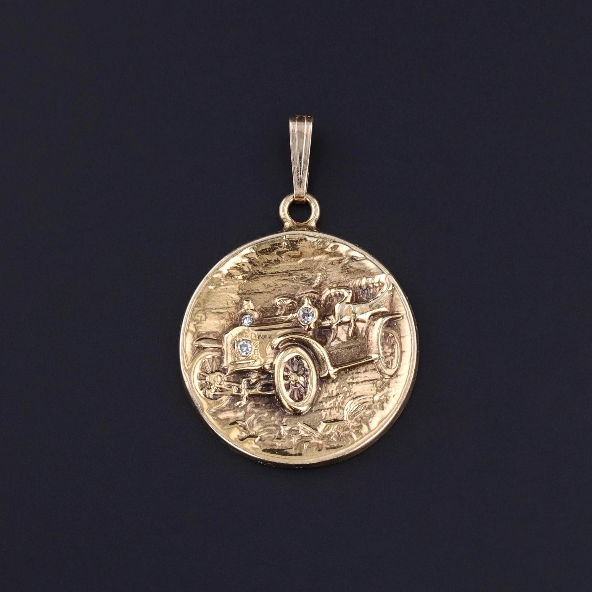 Antique Ford Model B Car Pendant of 14k Gold