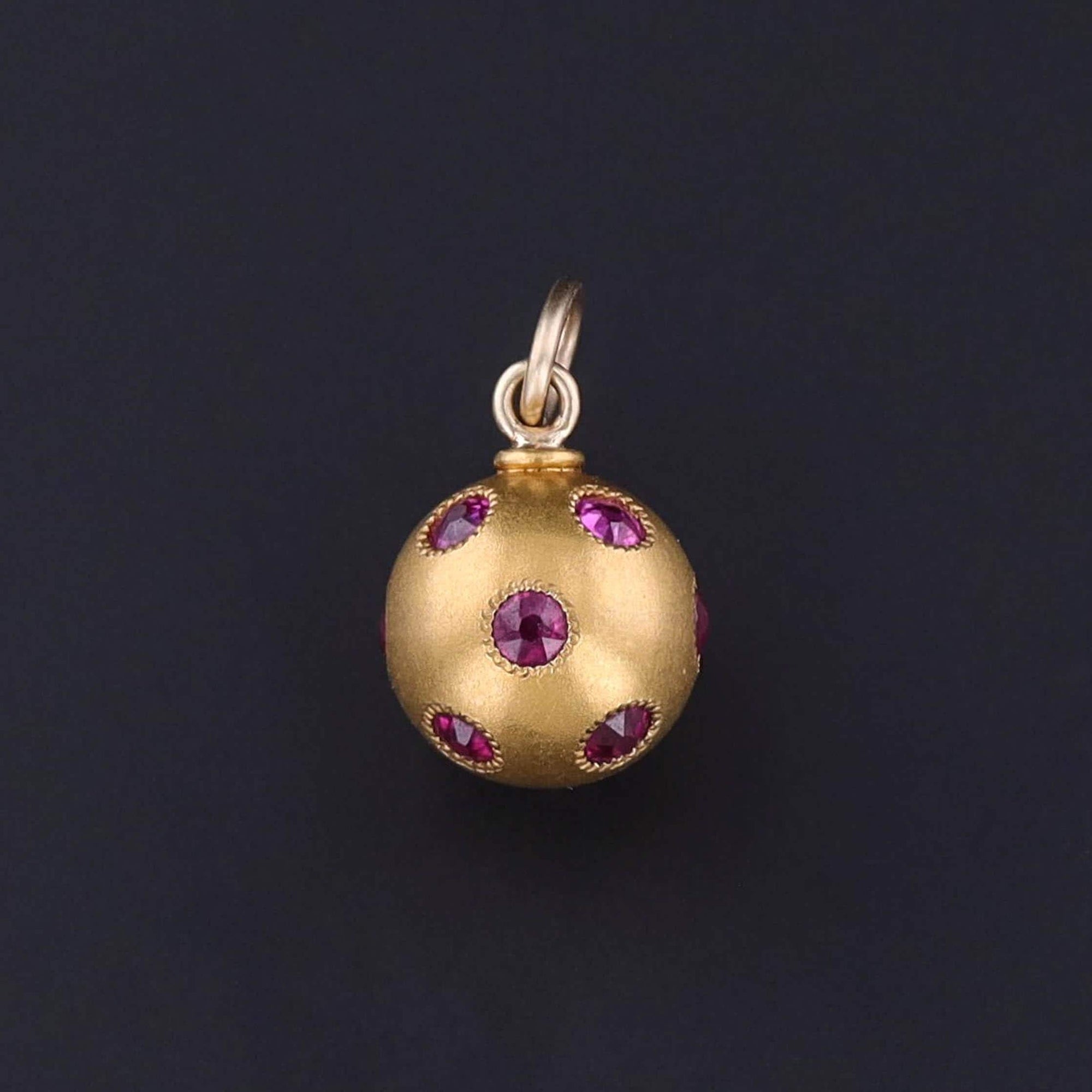 Antique Ruby Charm of 14k Gold