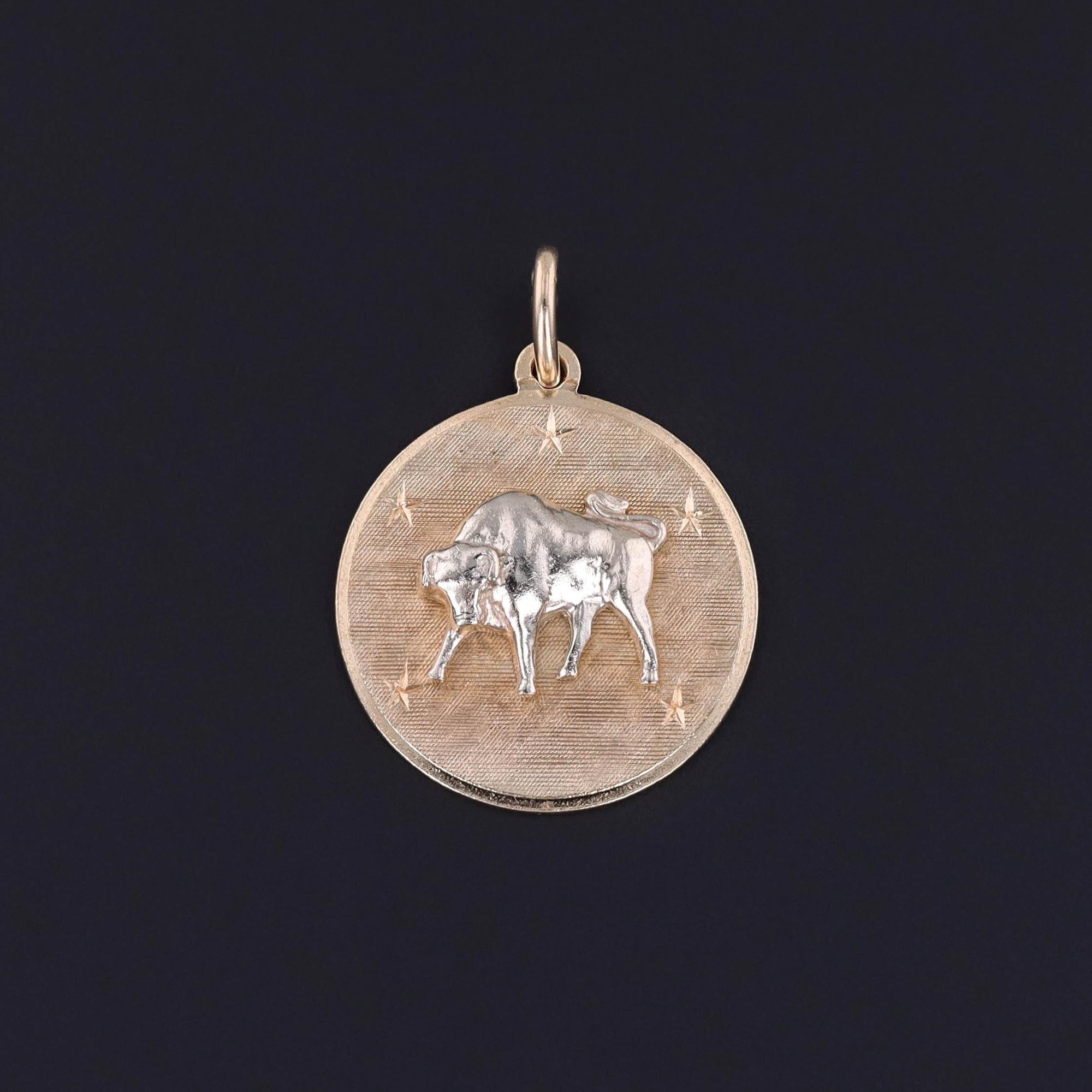 Vintage Taurus Charm of 14k Gold