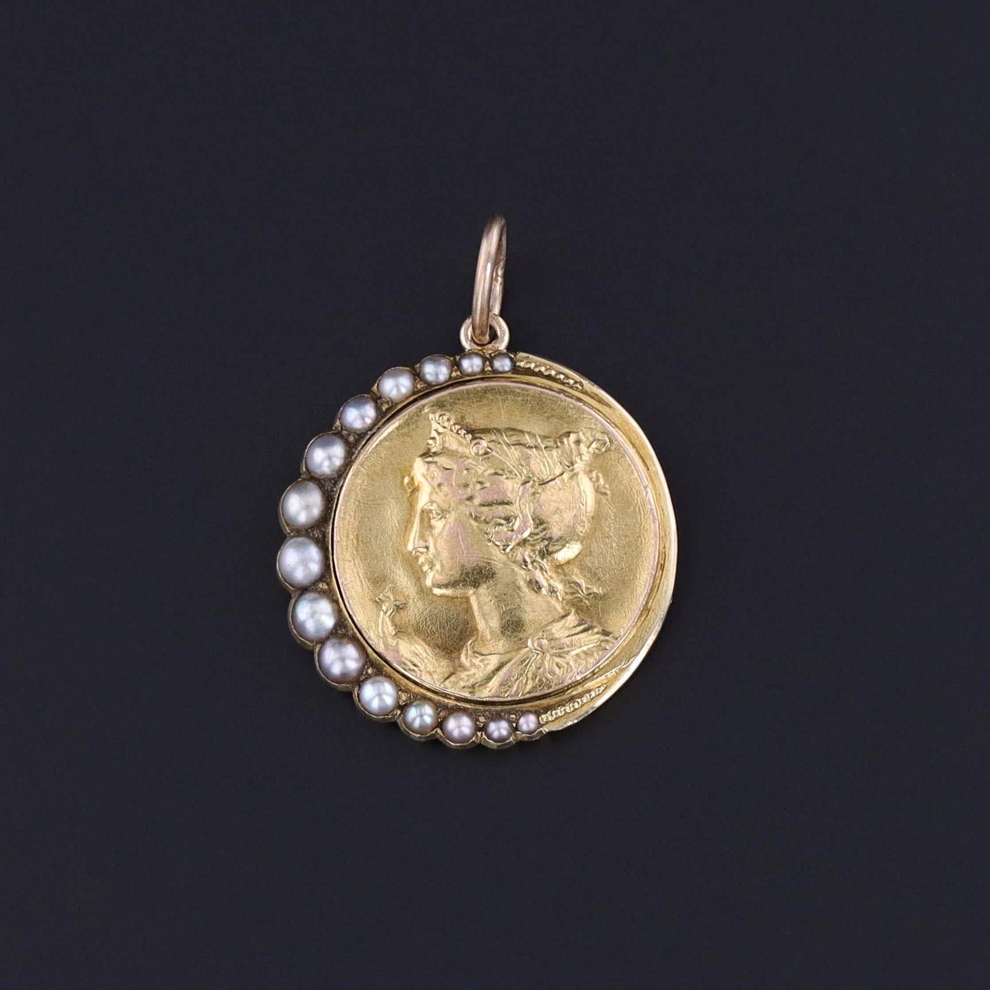 Antique Hera Pendant of 14k Gold