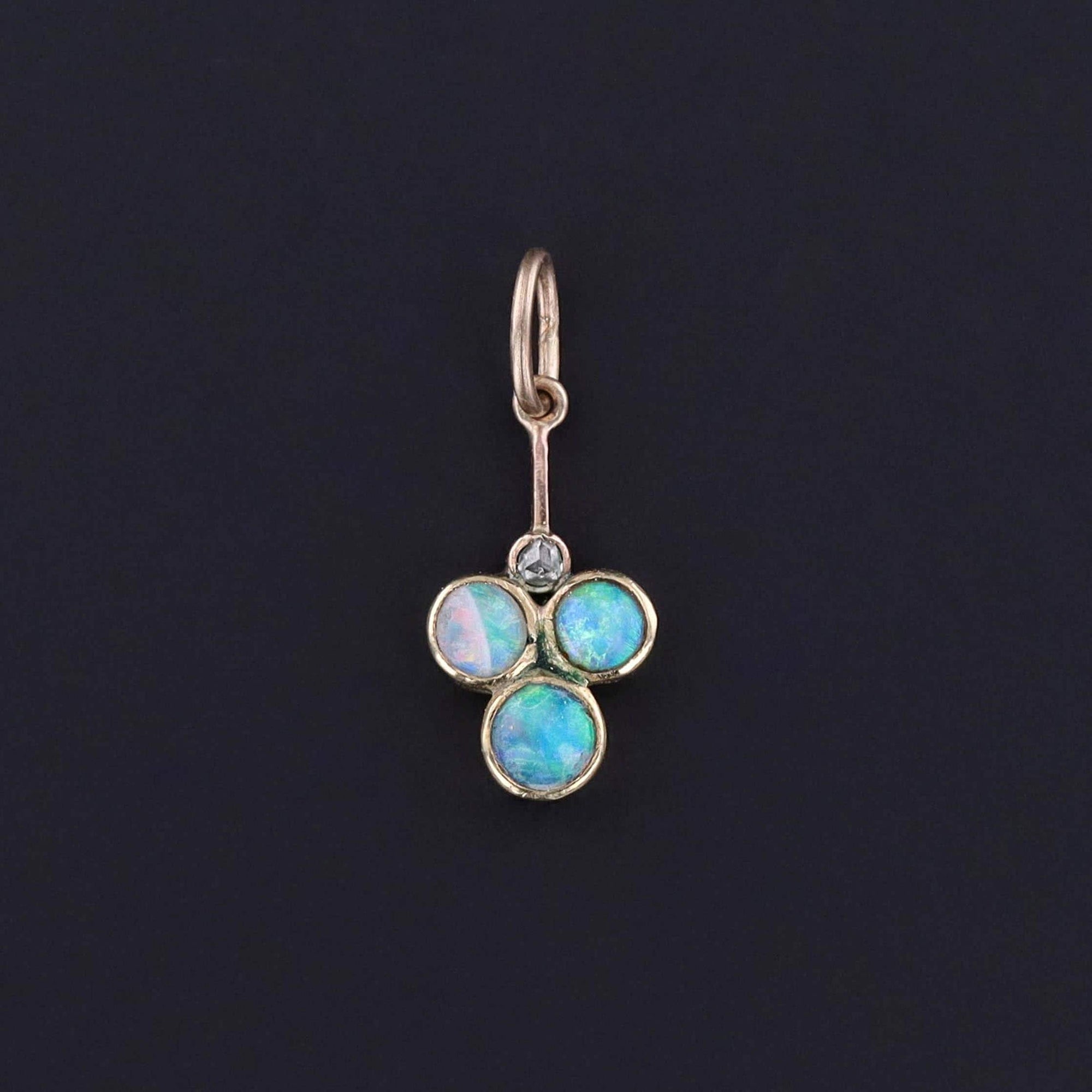 DROP ** Antique Opal Charm of 14k Gold