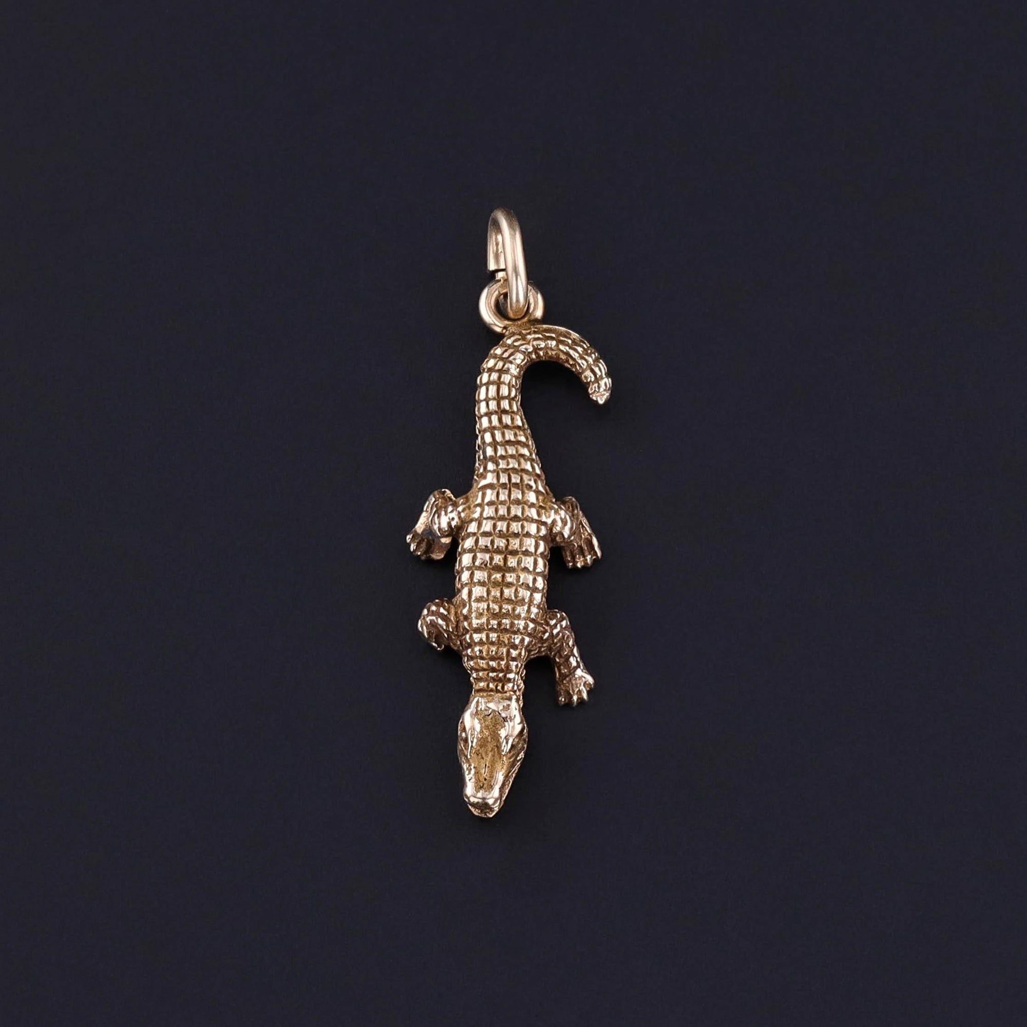 Vintage Alligator Charm of 10k Gold