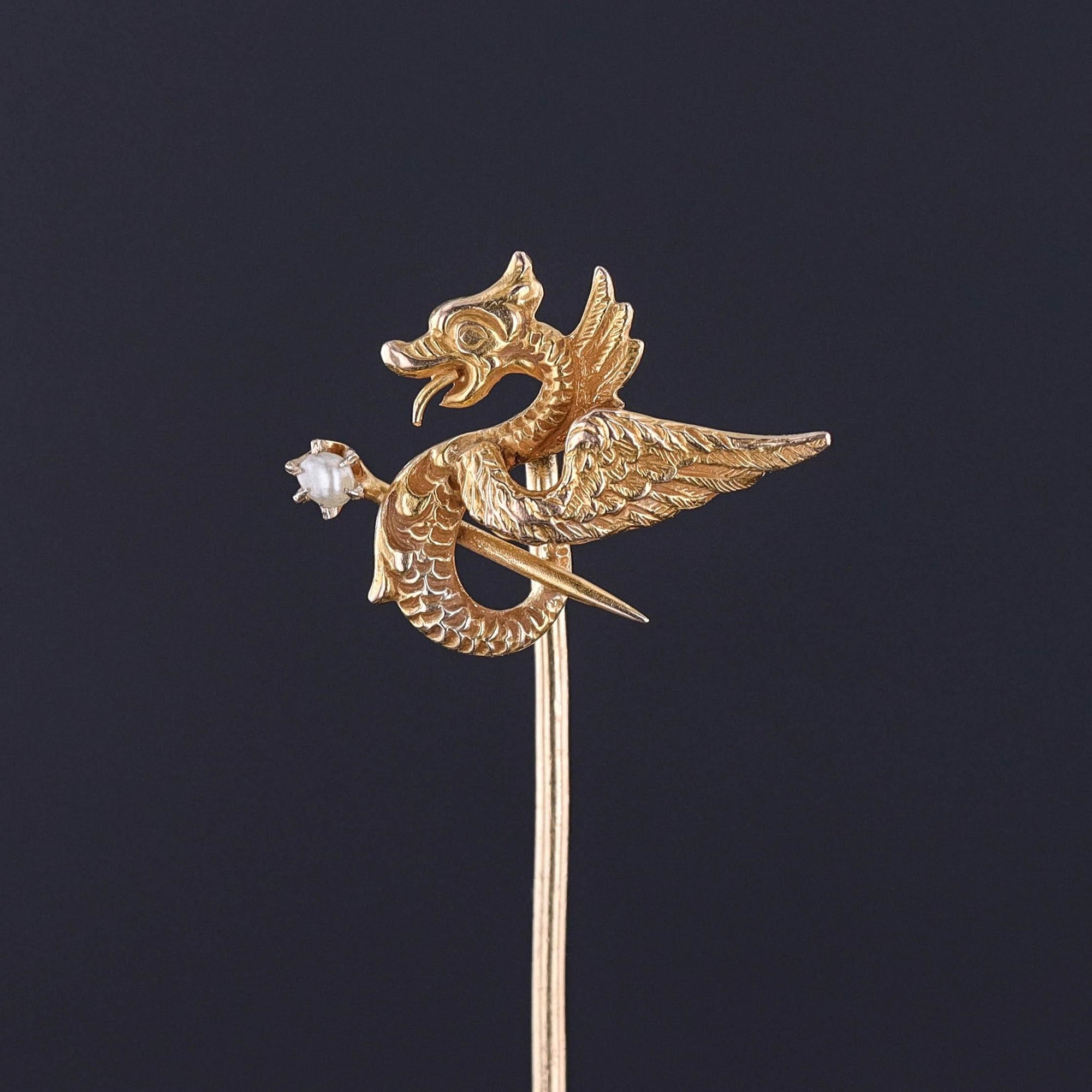 Antique Griffin Stickpin of 14k Gold