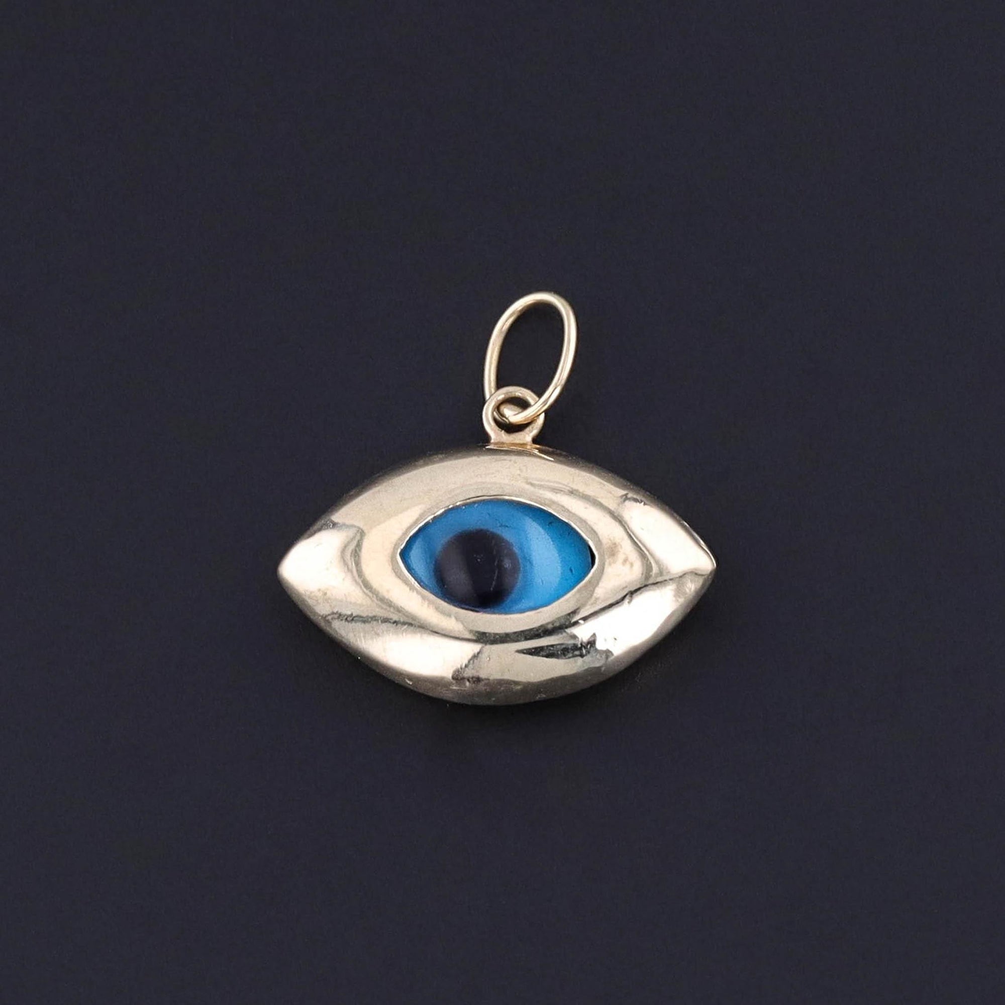 Vintage Evil Eye Charm of 14k Gold