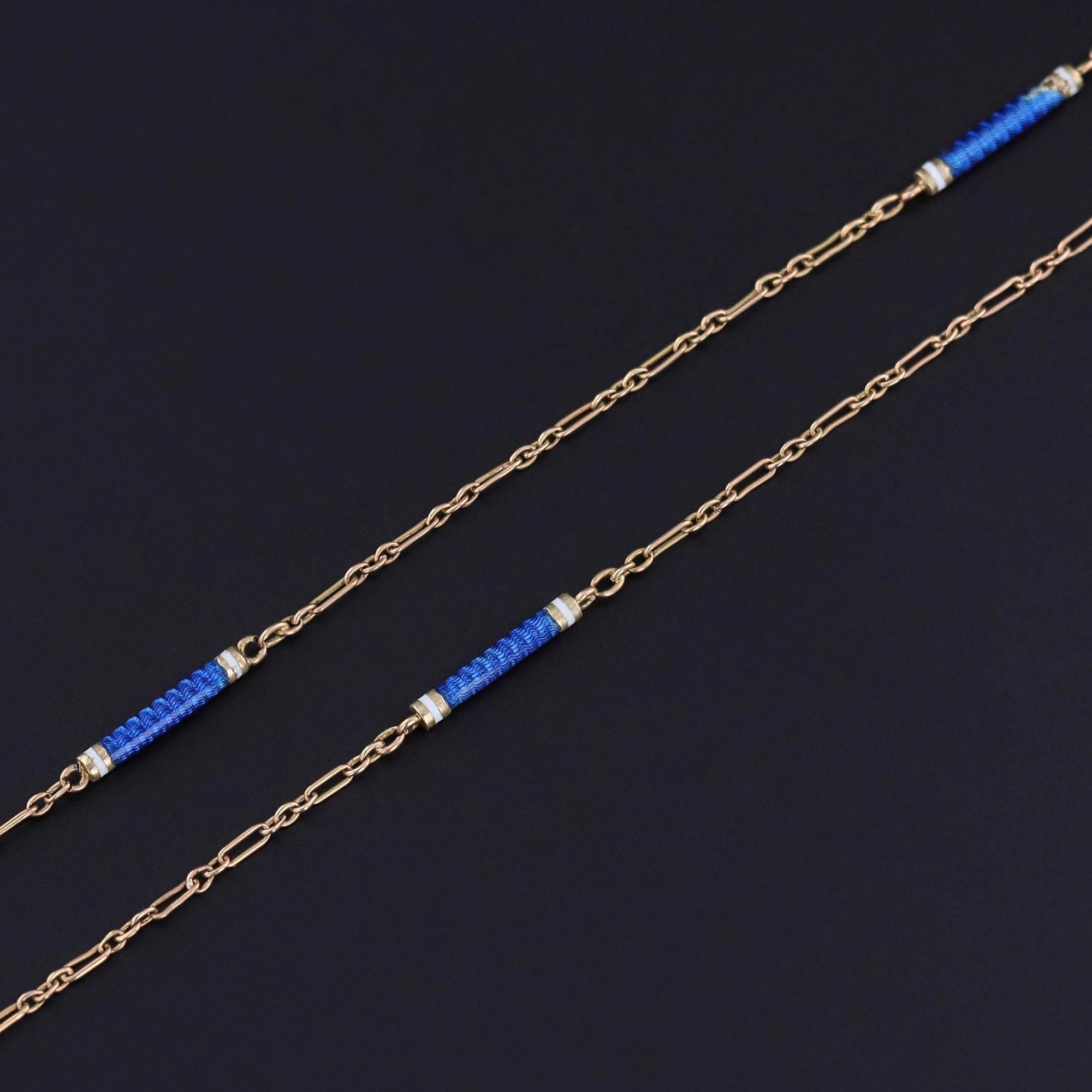 Antique Enamel Chain of 14k Gold