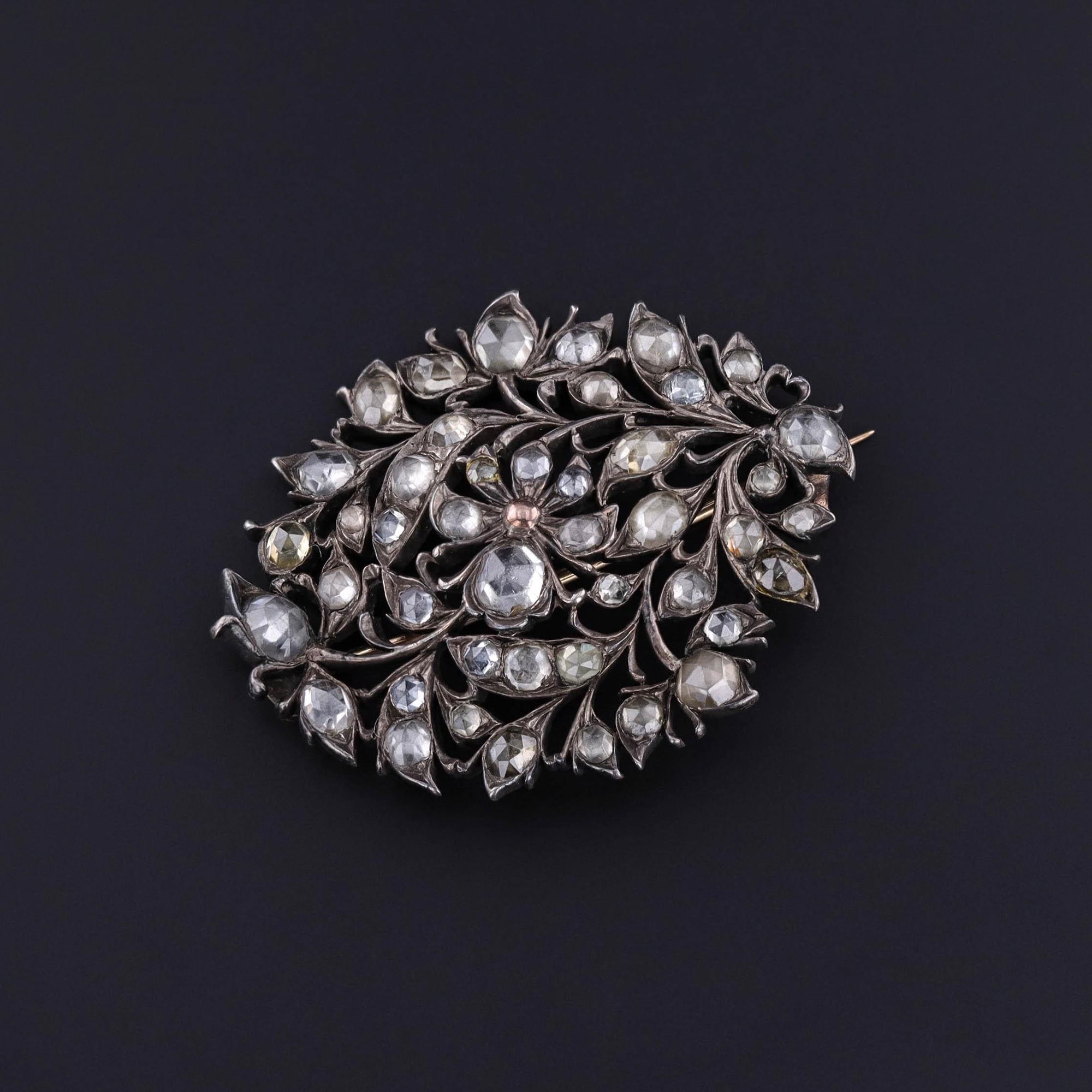 Antique Sri Lankan Rose Cut Zircon Brooch