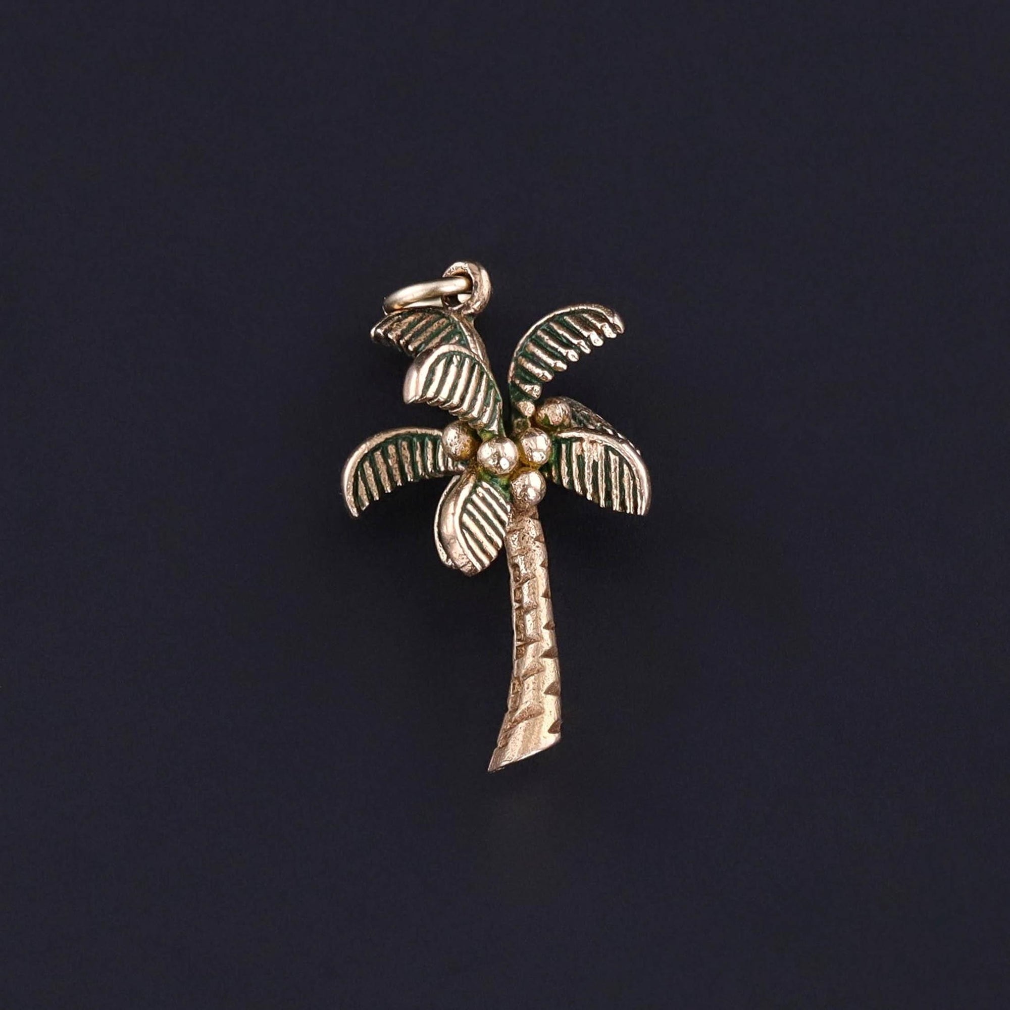 Vintage Palm Tree Charm of 10k Gold