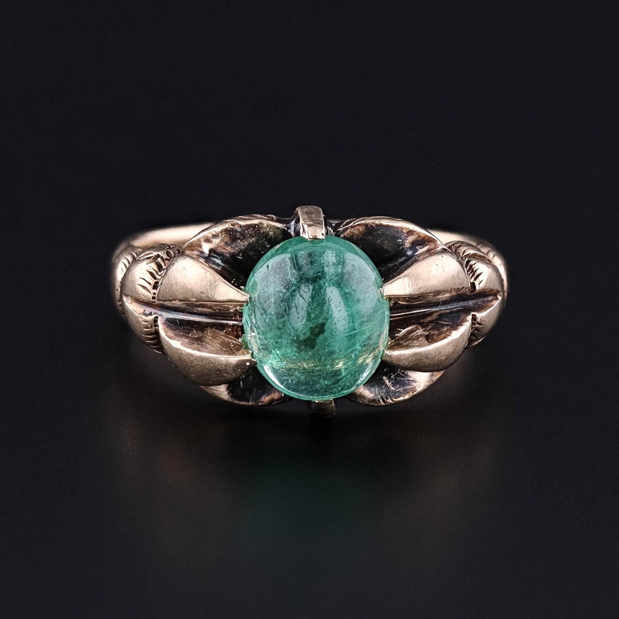 Antique Emerald Ring of 10k Gold