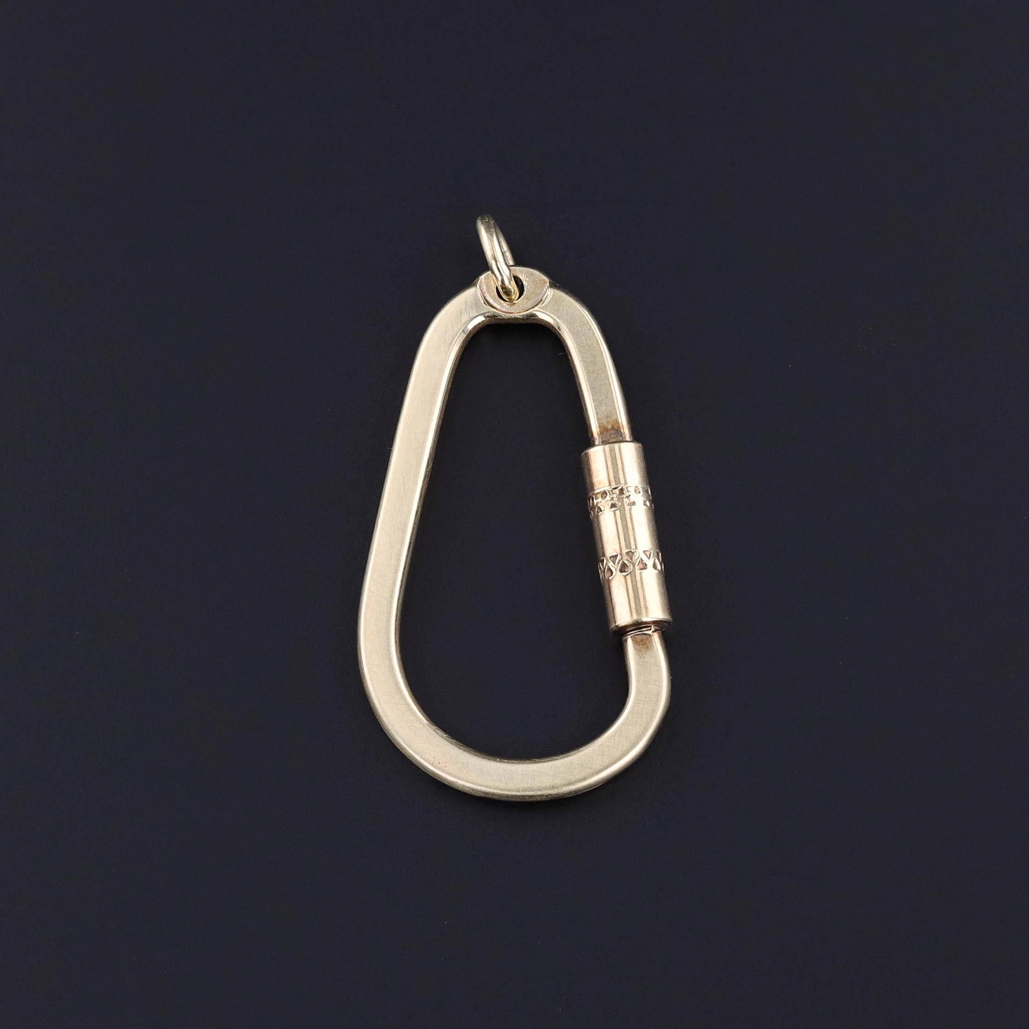 Vintage Carabiner Charm Holder of 14k Gold