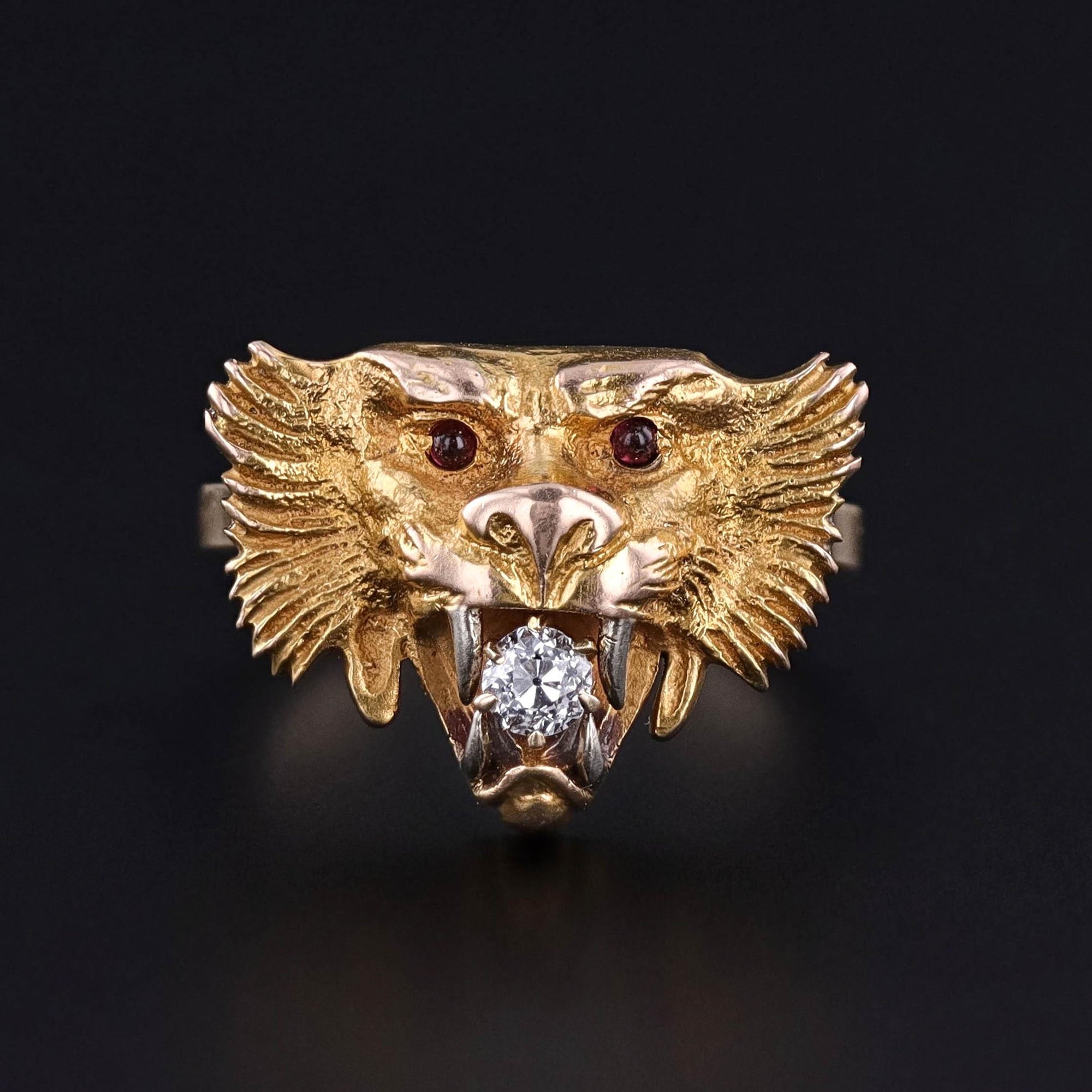 Antique Lion Ring of 14k Gold