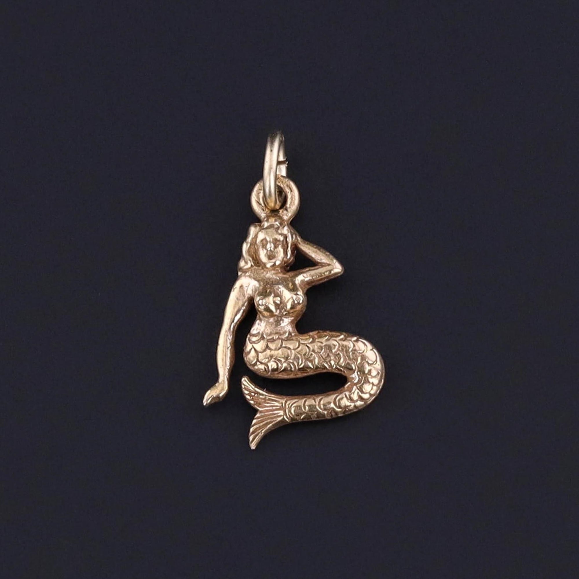 Vintage Mermaid Charm of 10k Gold