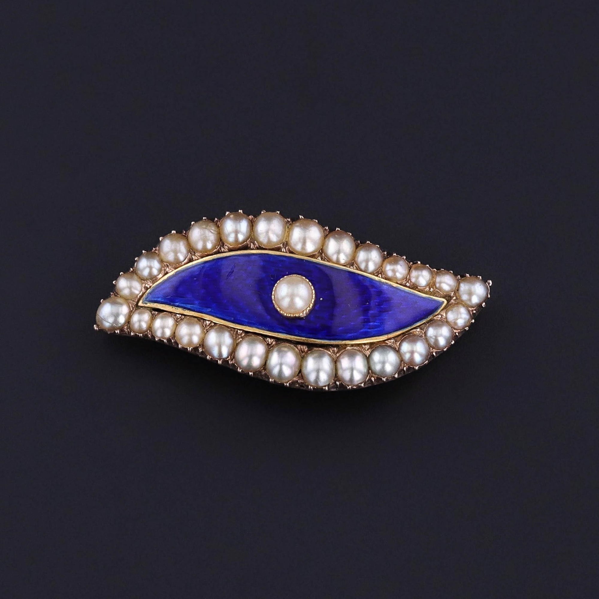 Antique Evil Eye Brooch of 18k Gold