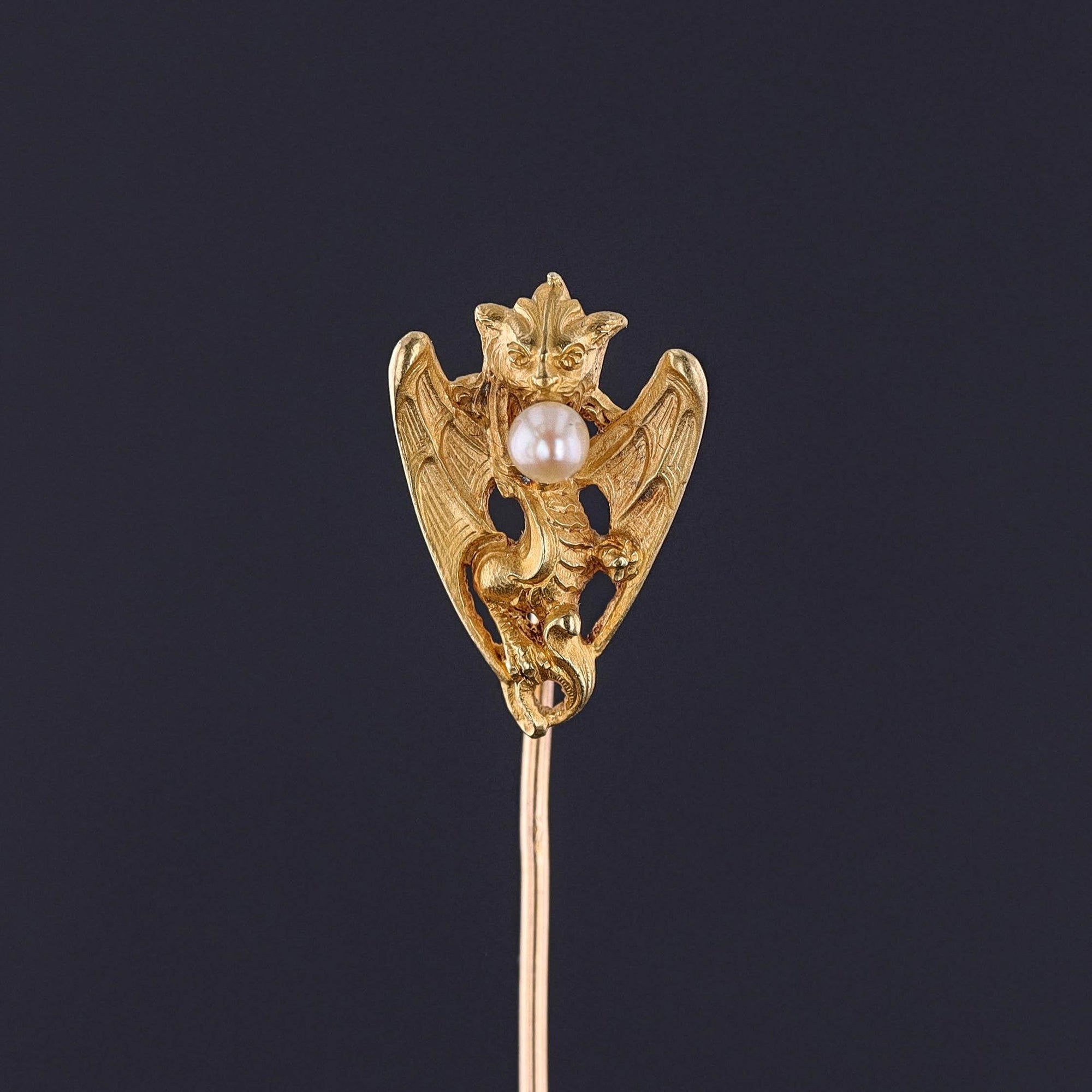 Antique French Dragon Stickpin of 18k Gold