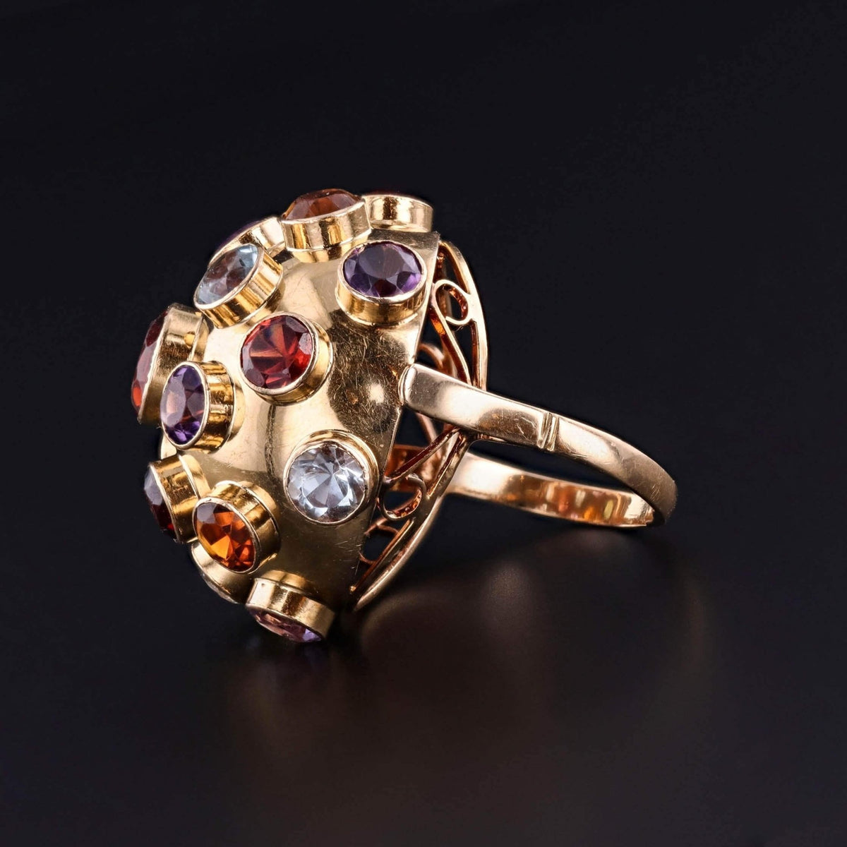 Mid Century Sputnik Ring of 18k Gold - Trademark Antiques