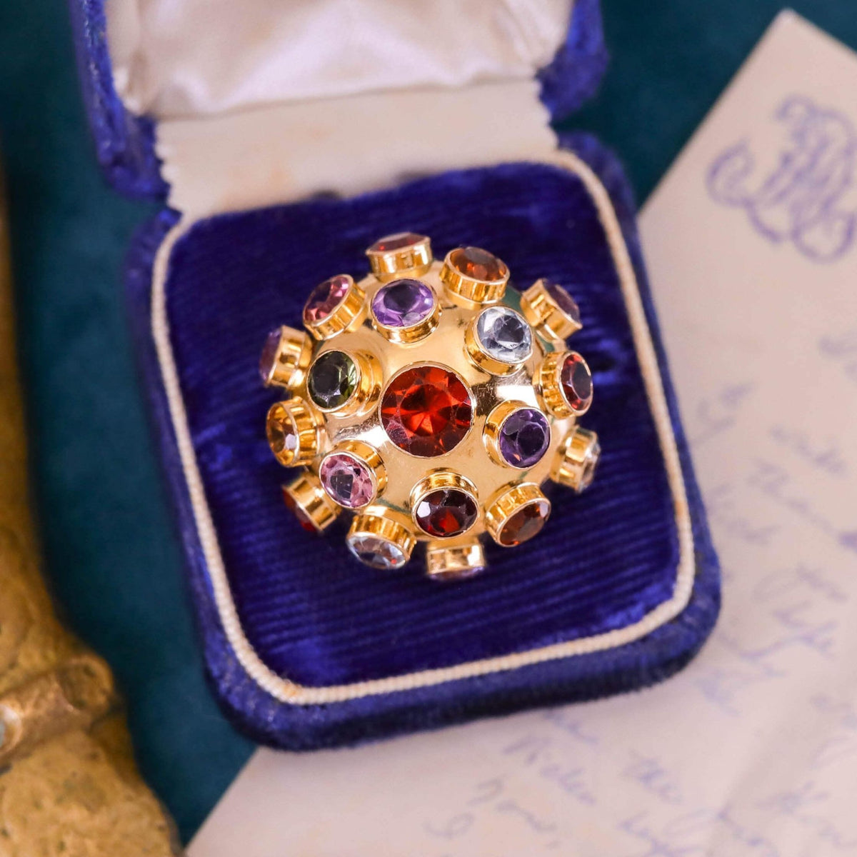 Mid Century Sputnik Ring of 18k Gold - Trademark Antiques