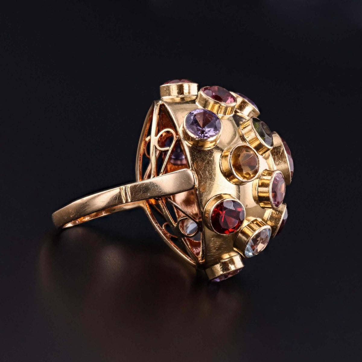 Mid Century Sputnik Ring of 18k Gold - Trademark Antiques