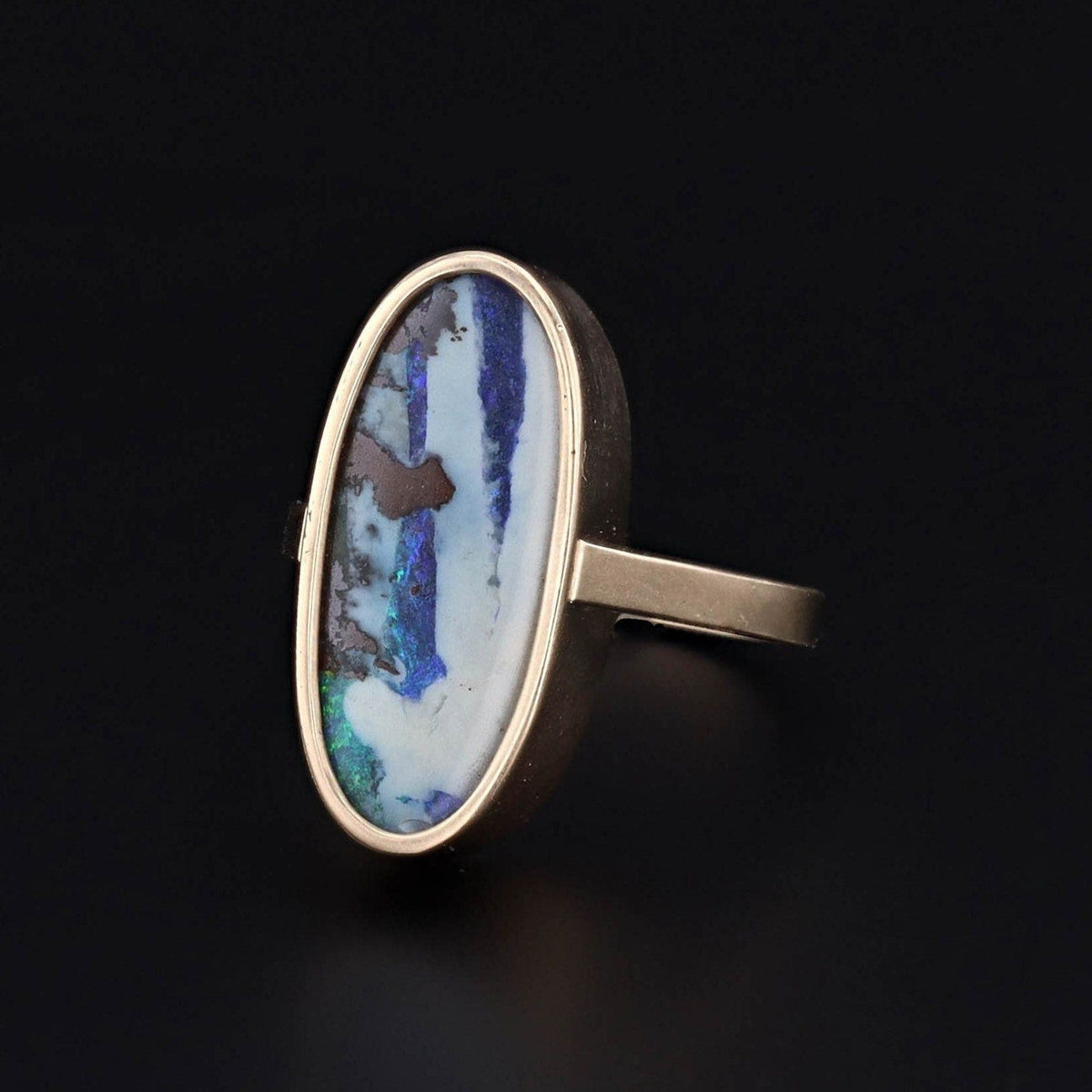 Modern Boulder Opal Ring of 14k Gold - Trademark Antiques