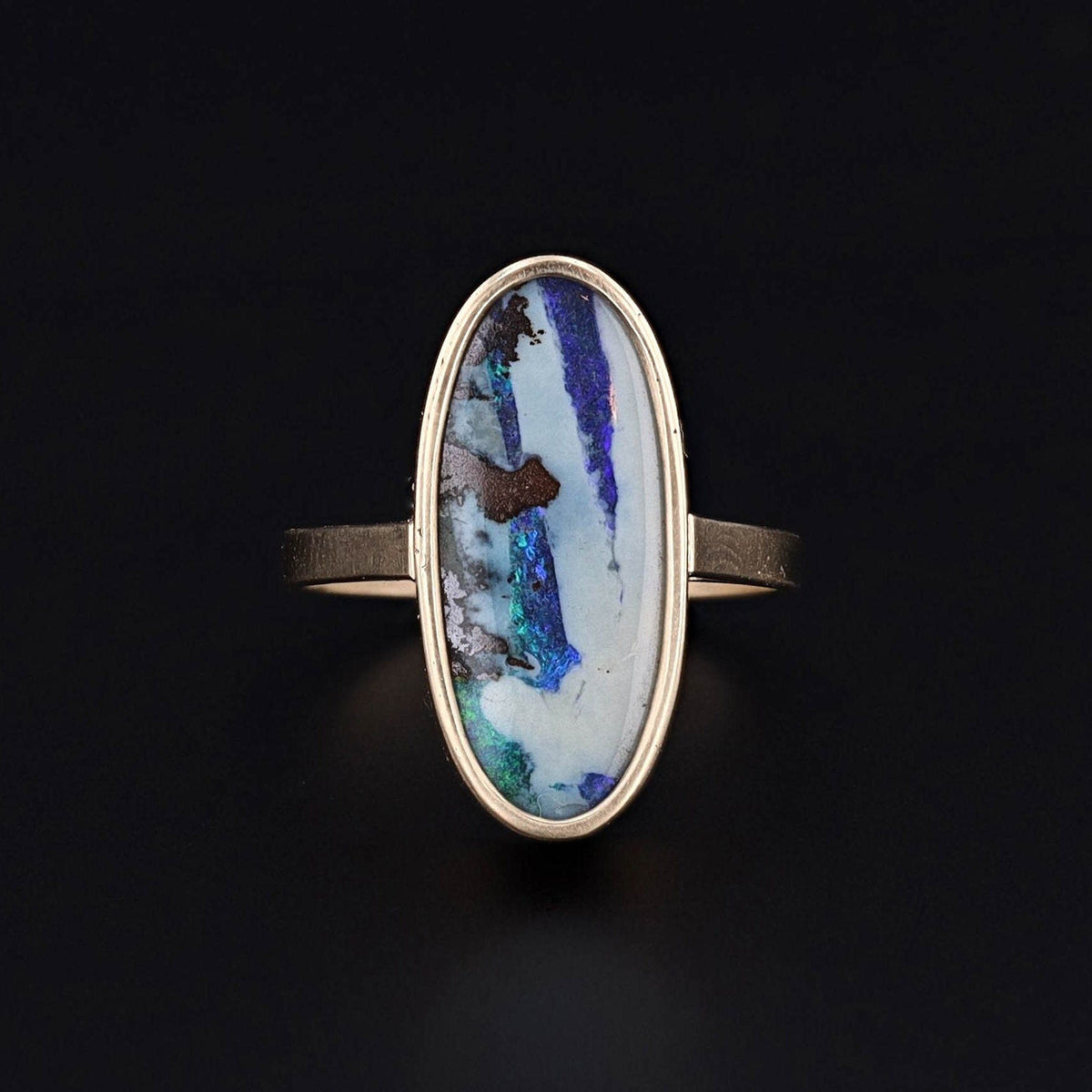 Modern Boulder Opal Ring of 14k Gold - Trademark Antiques