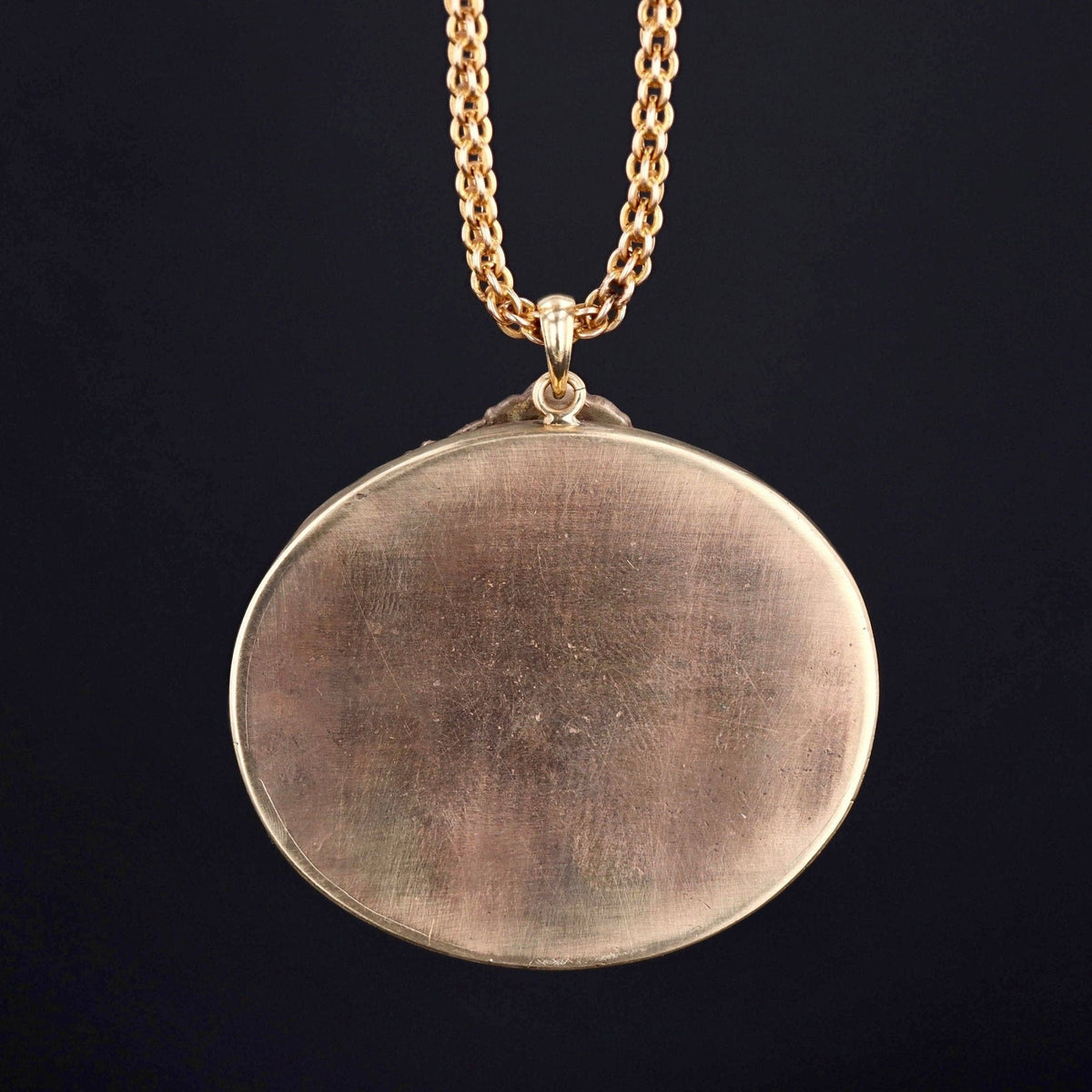 Modern Carved Chrysocolla Face Pendant of 14k Gold - Trademark Antiques