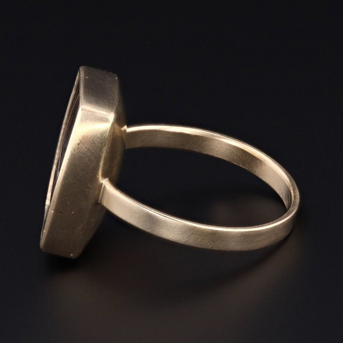 Modern Dendritic Quartz Ring of 14k Gold - Trademark Antiques